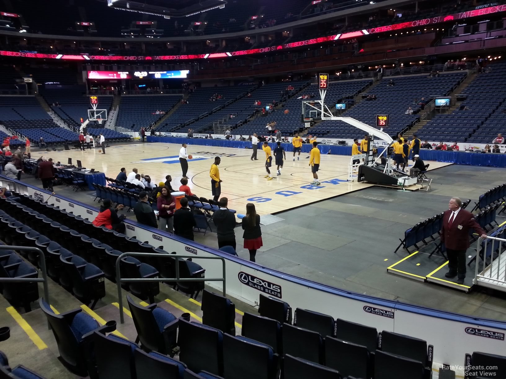section 101, row g seat view  for basketball - nationwide arena