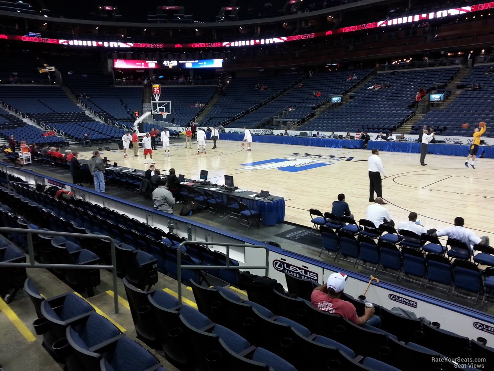 section 102, row g seat view  for basketball - nationwide arena