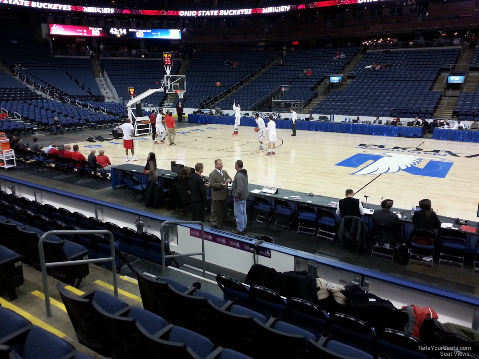 section 103, row g seat view  for basketball - nationwide arena