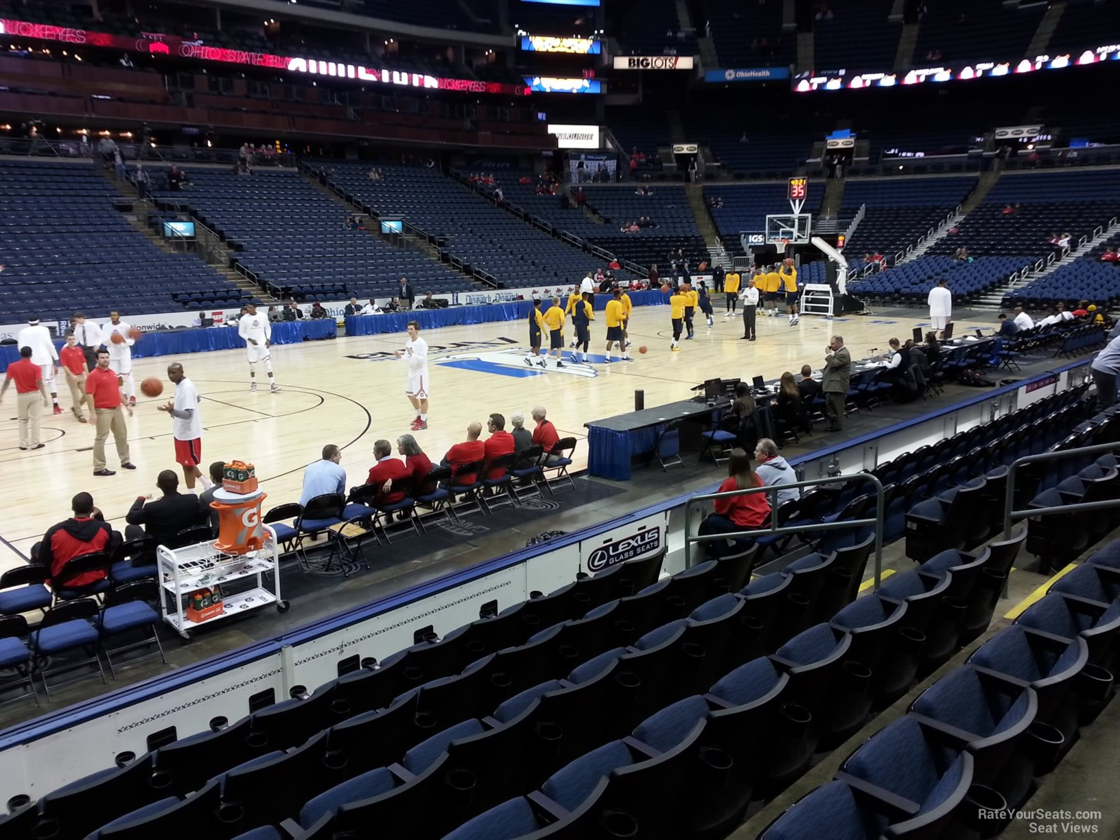 section 105, row g seat view  for basketball - nationwide arena