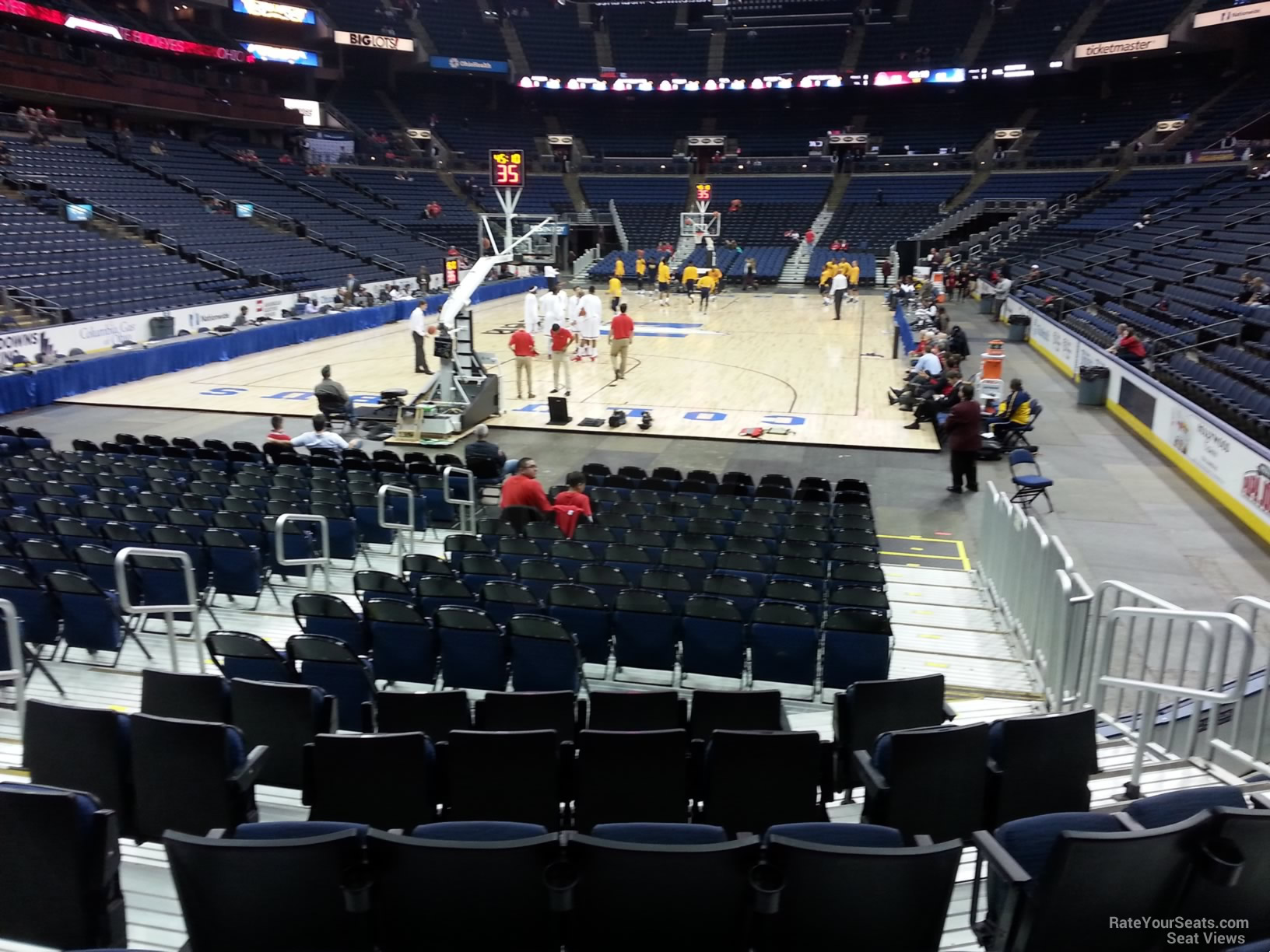 section 108, row g seat view  for basketball - nationwide arena