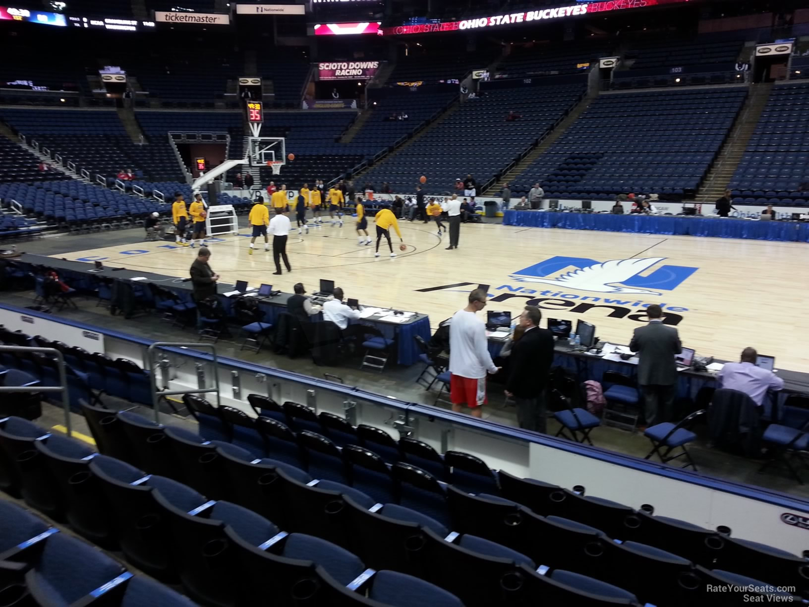 section 114, row g seat view  for basketball - nationwide arena