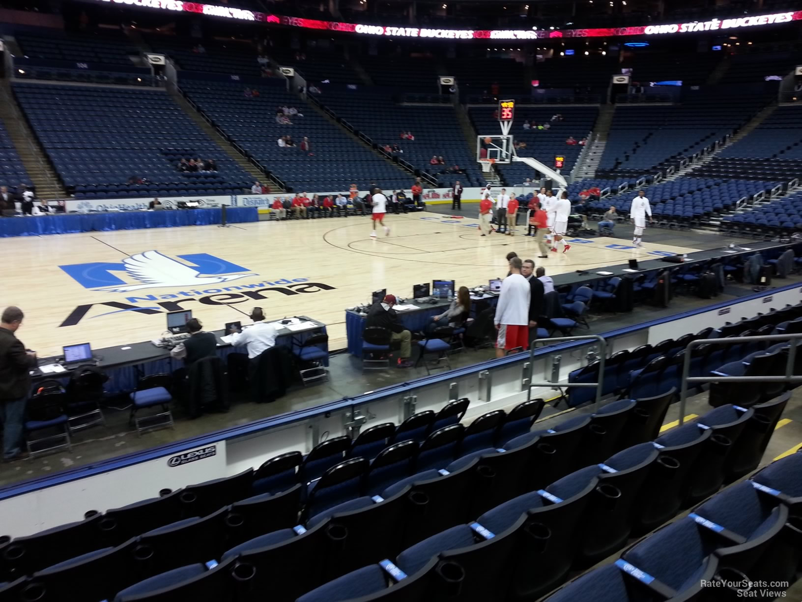 section 115, row g seat view  for basketball - nationwide arena