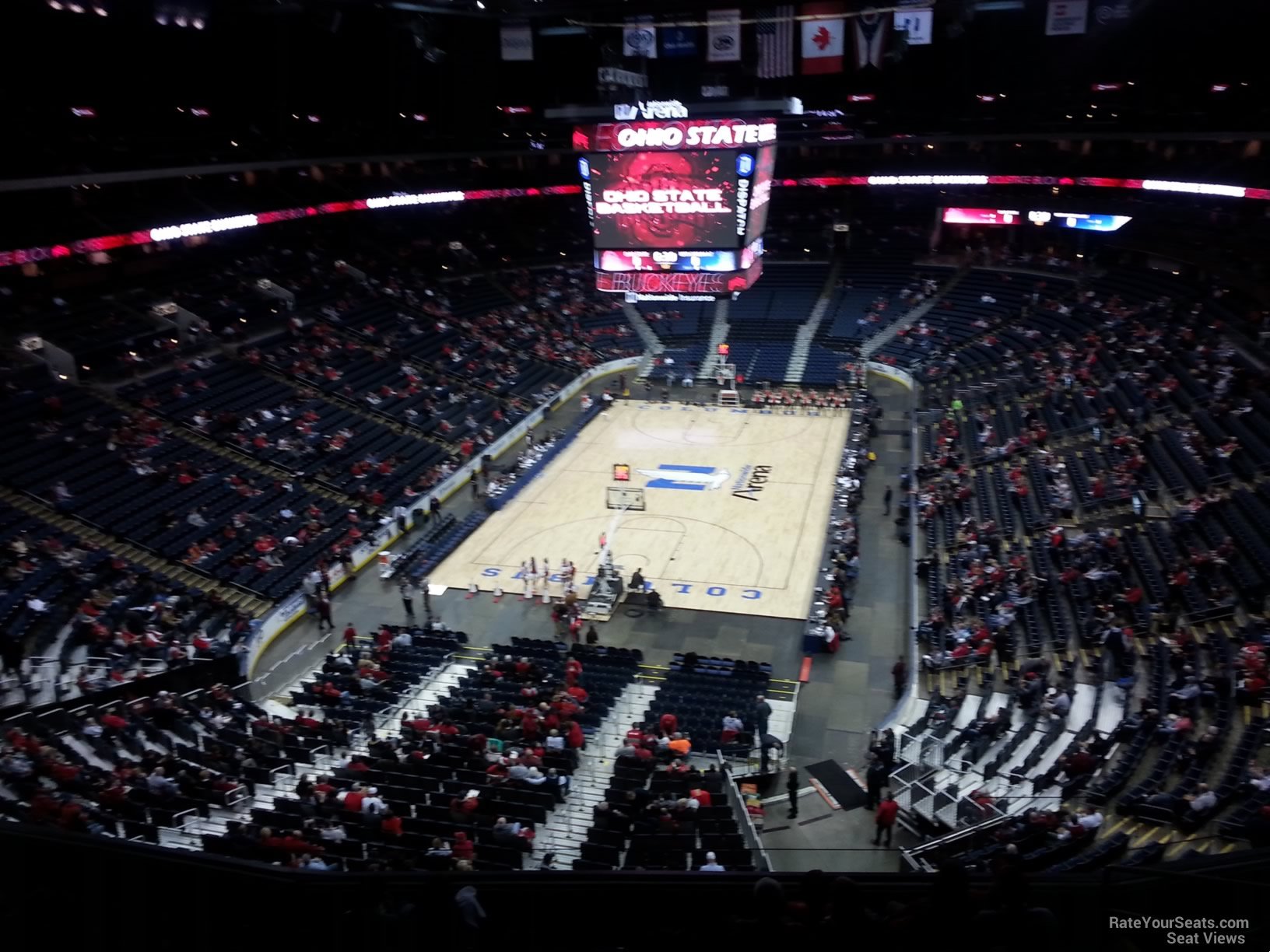 section 223, row g seat view  for basketball - nationwide arena