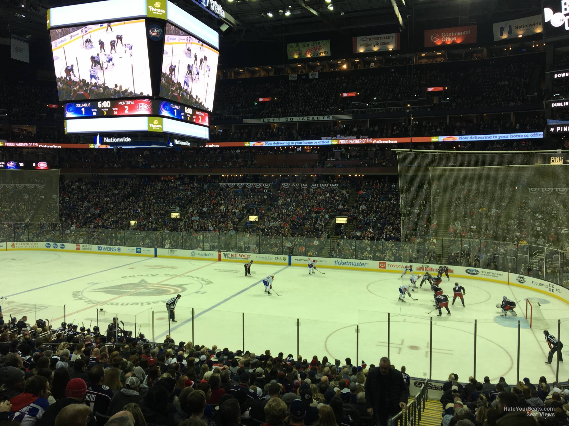 section 101, row y seat view  for hockey - nationwide arena