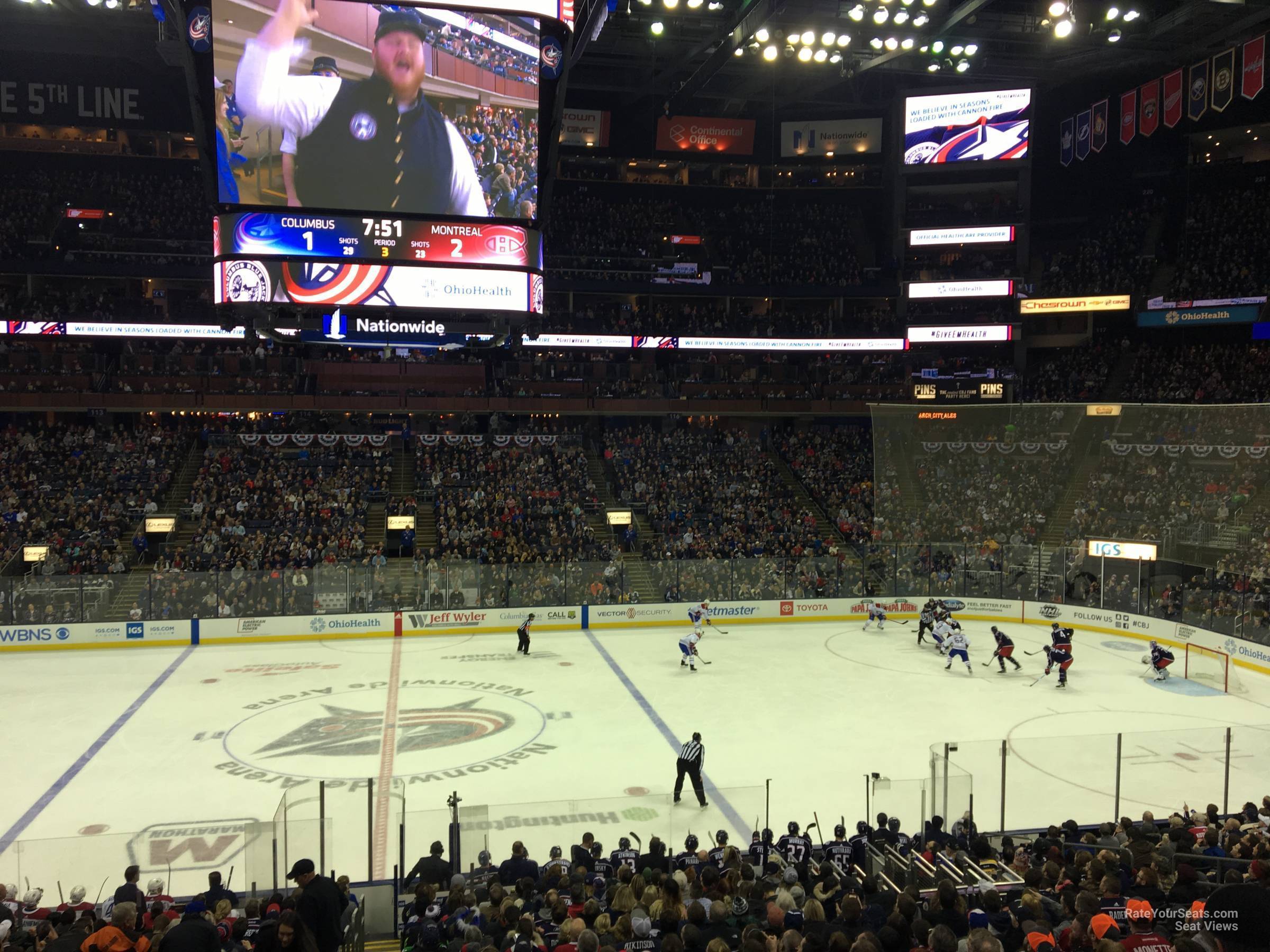 section 103, row y seat view  for hockey - nationwide arena