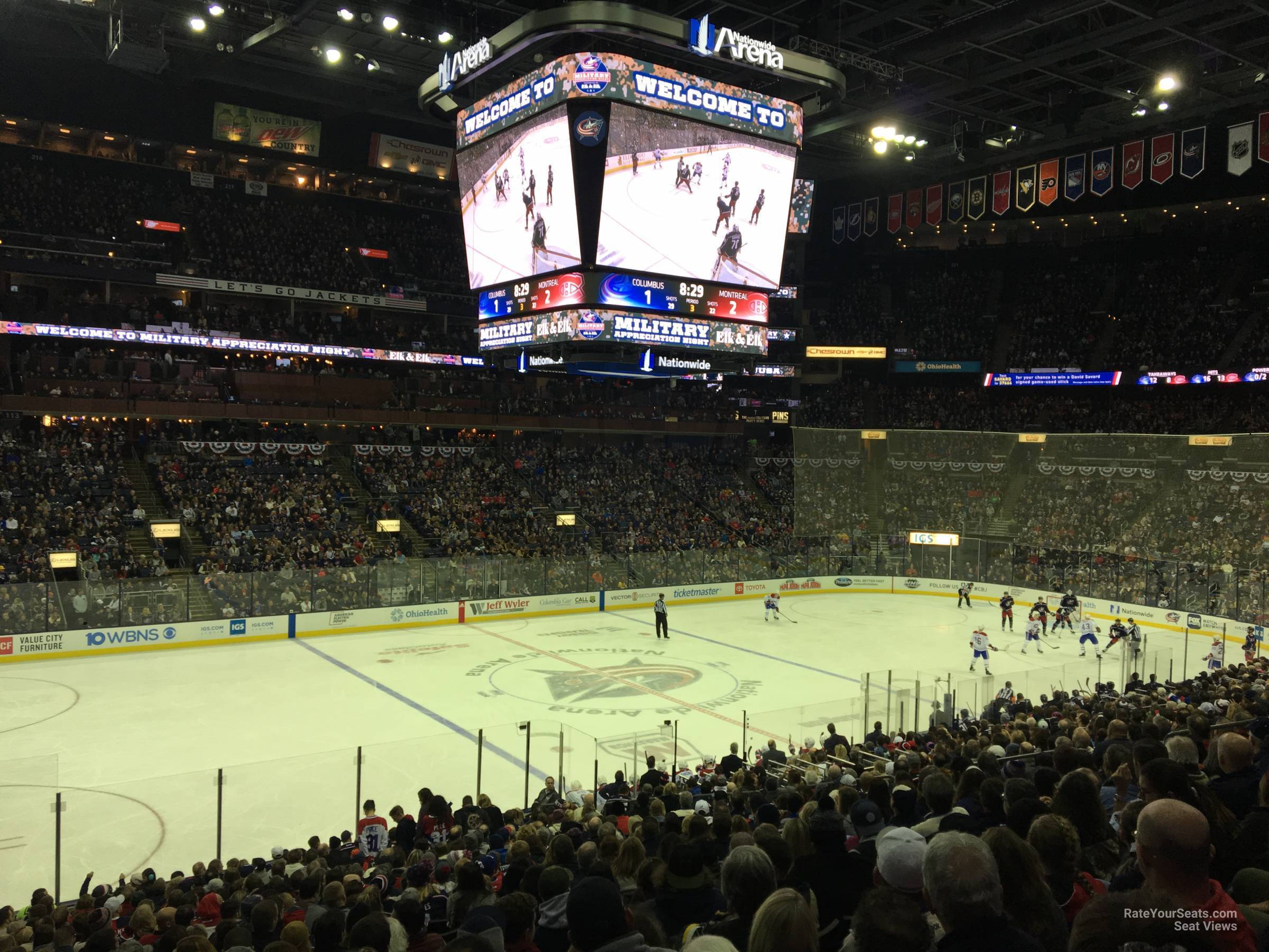 section 105, row y seat view  for hockey - nationwide arena