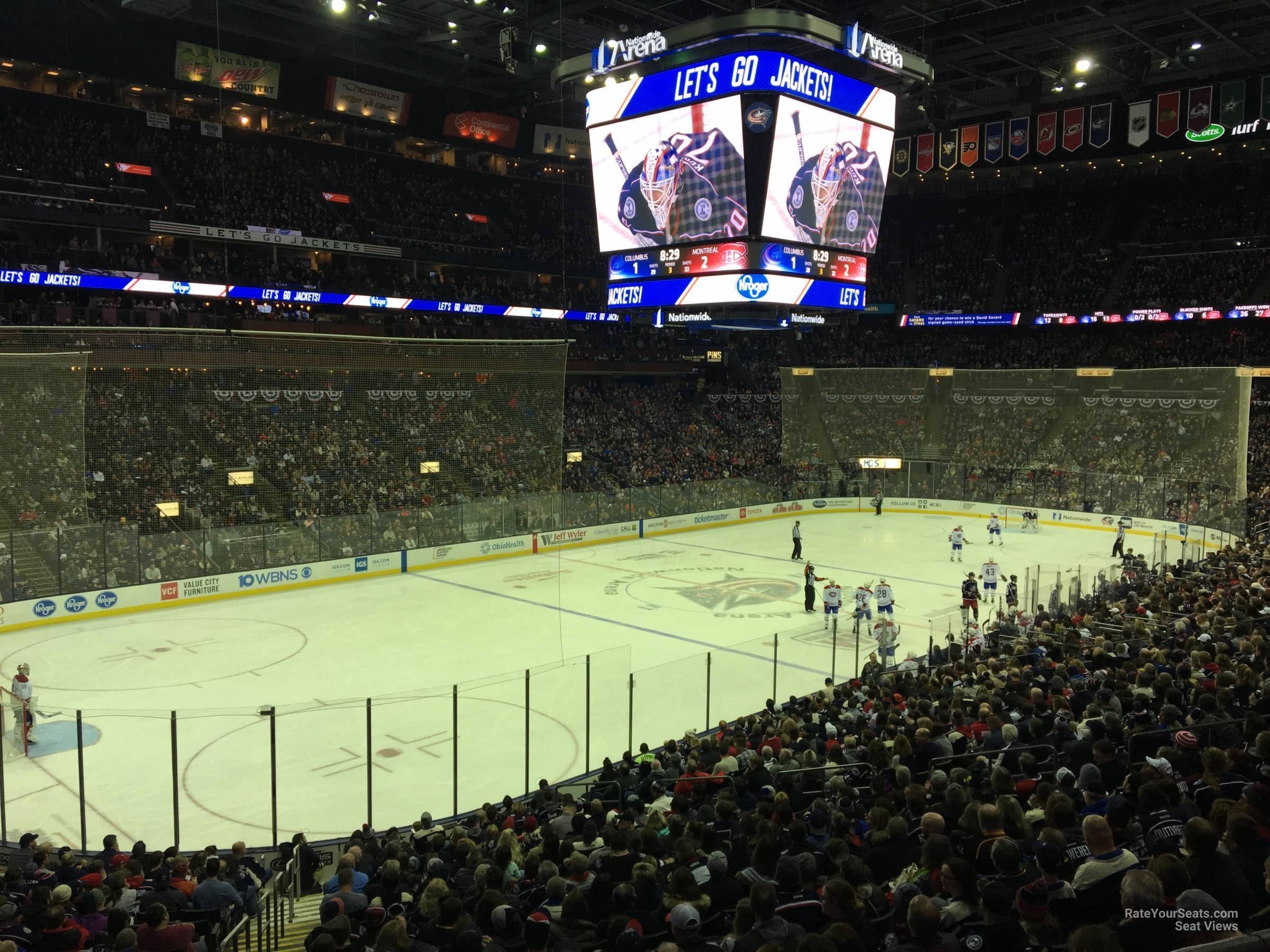 section 106, row y seat view  for hockey - nationwide arena