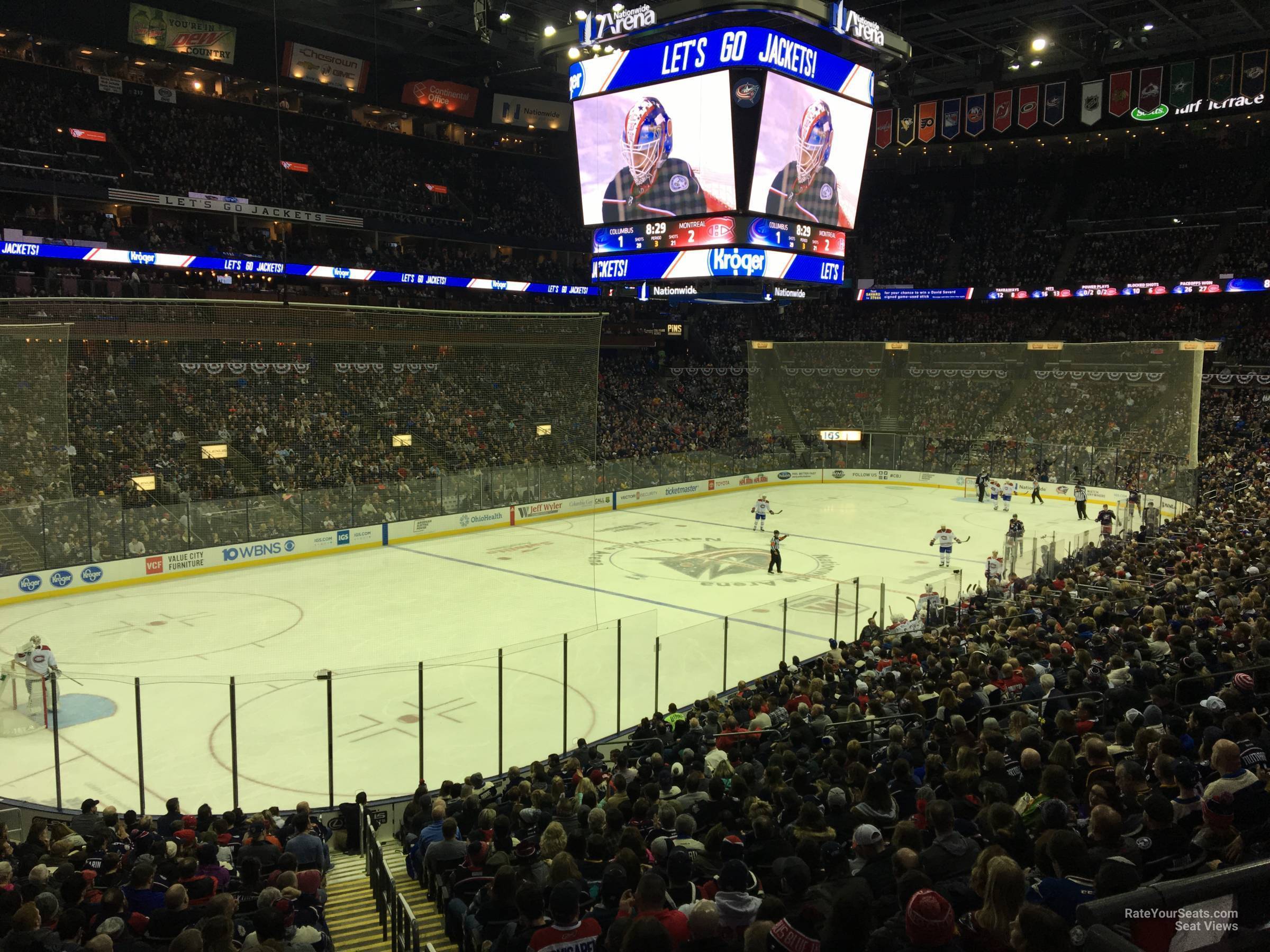 section 107, row y seat view  for hockey - nationwide arena