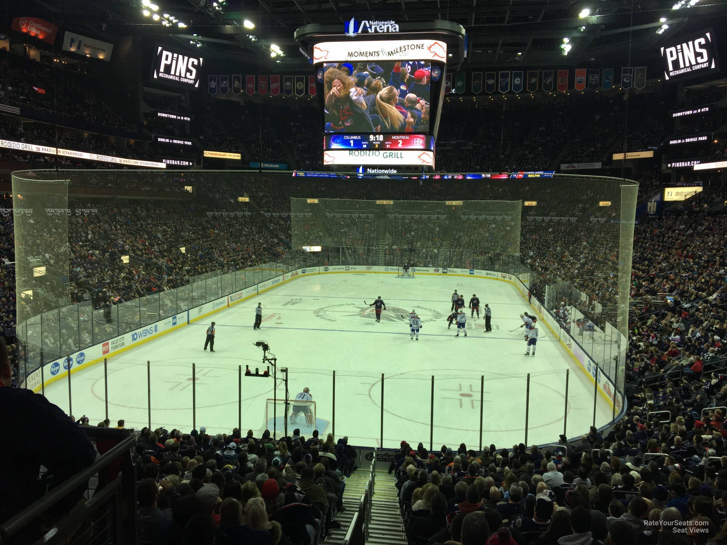 section 108, row y seat view  for hockey - nationwide arena