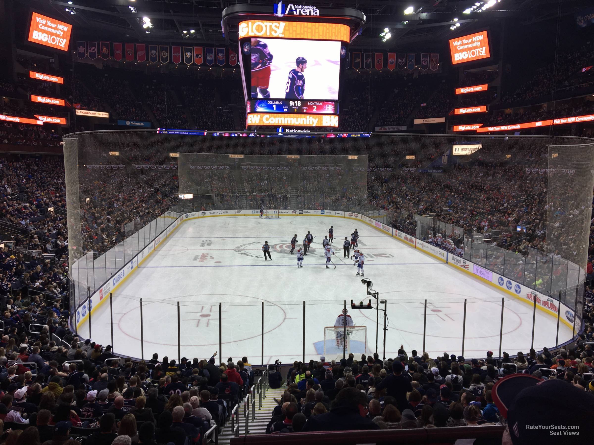 section 109, row y seat view  for hockey - nationwide arena