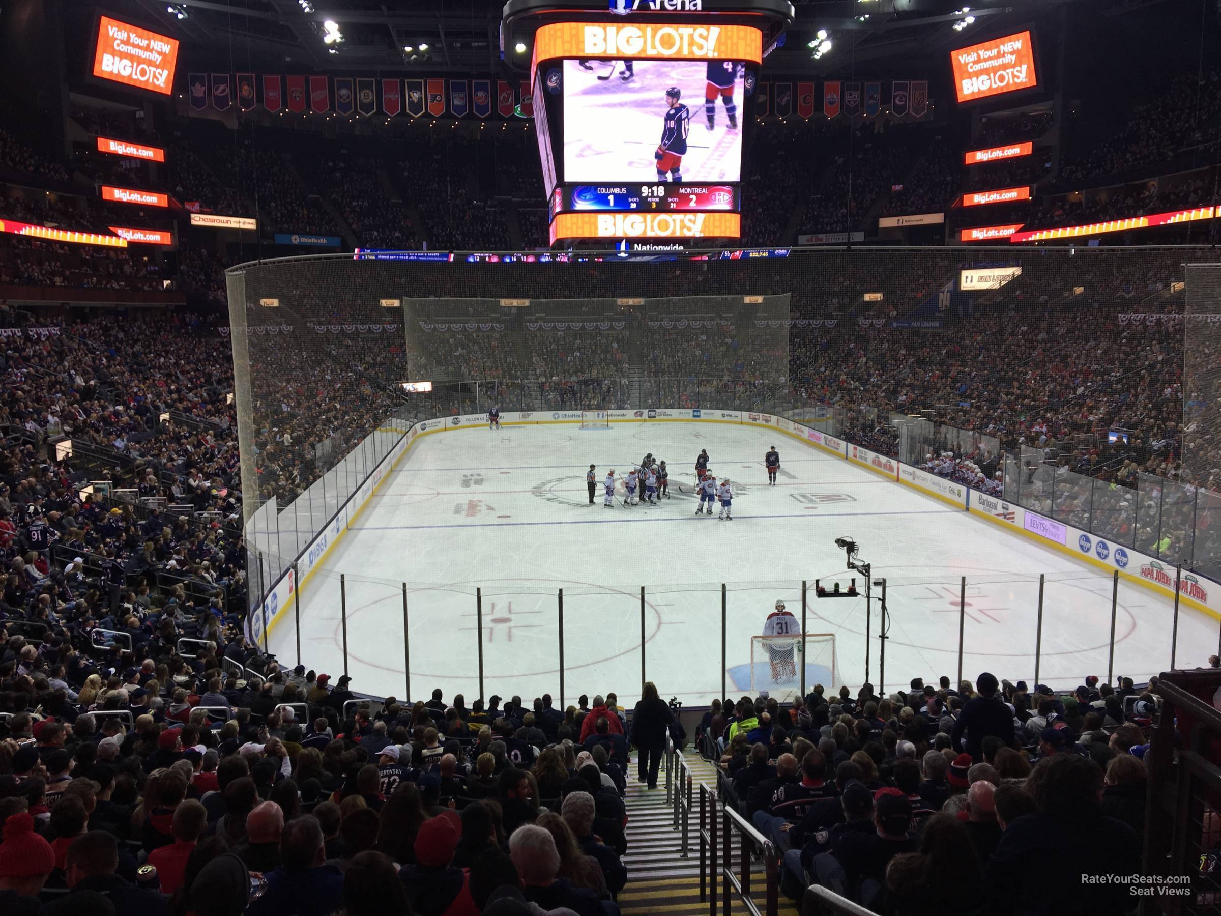 section 110, row y seat view  for hockey - nationwide arena