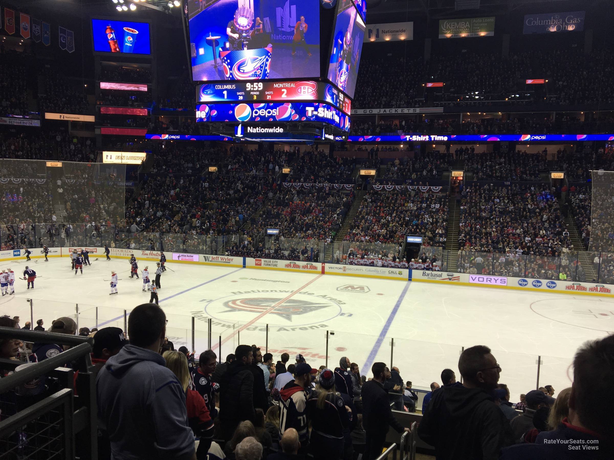 section 113, row y seat view  for hockey - nationwide arena