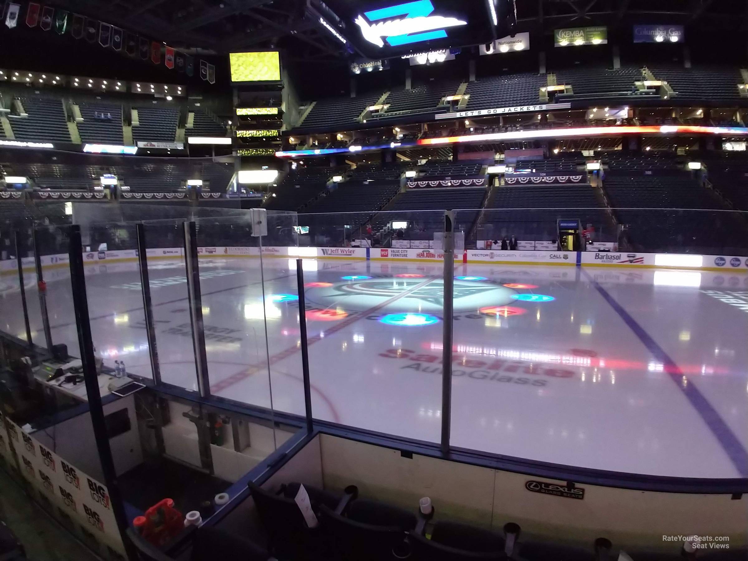 section 114, row c seat view  for hockey - nationwide arena