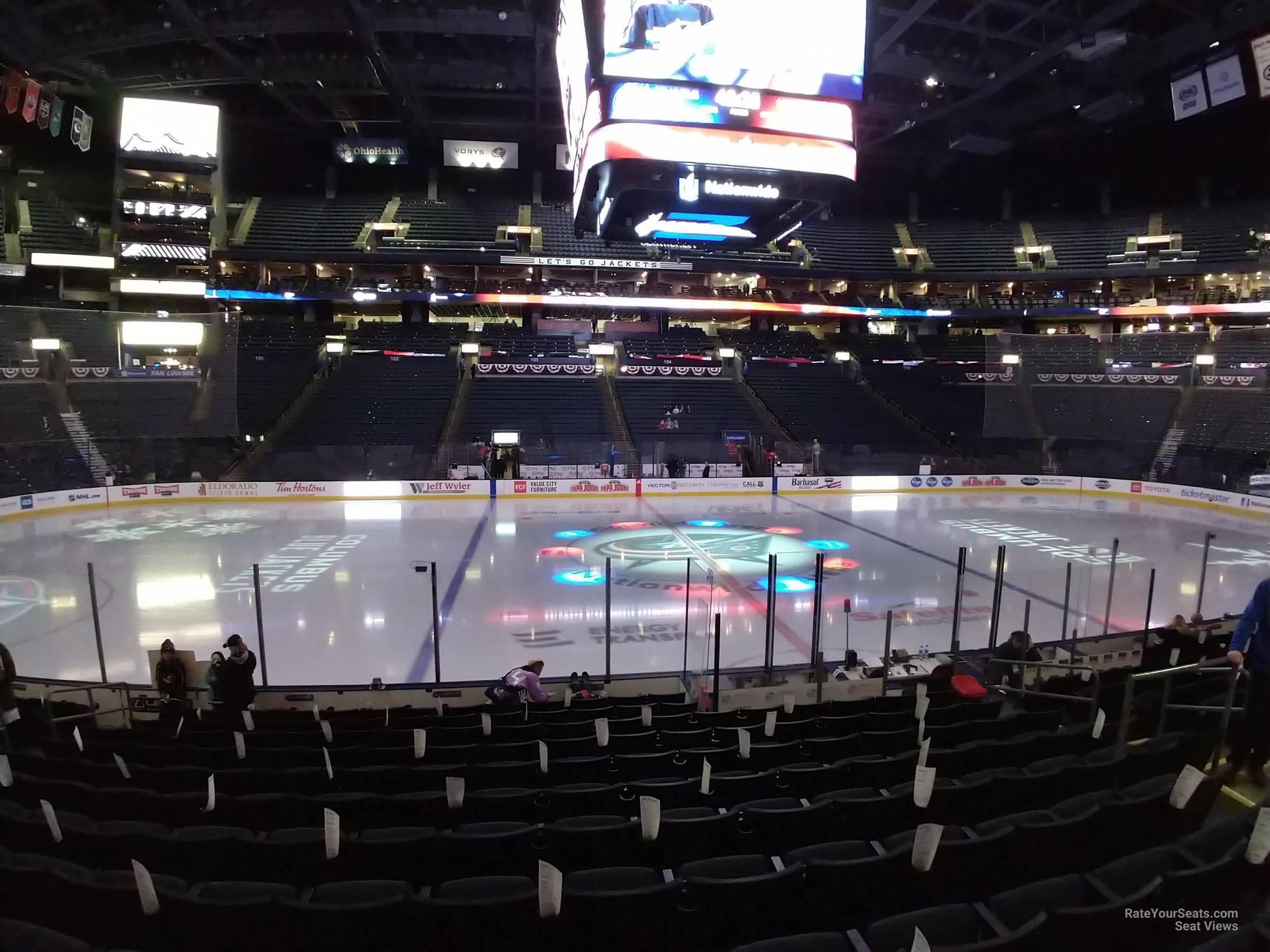 section 115, row m seat view  for hockey - nationwide arena