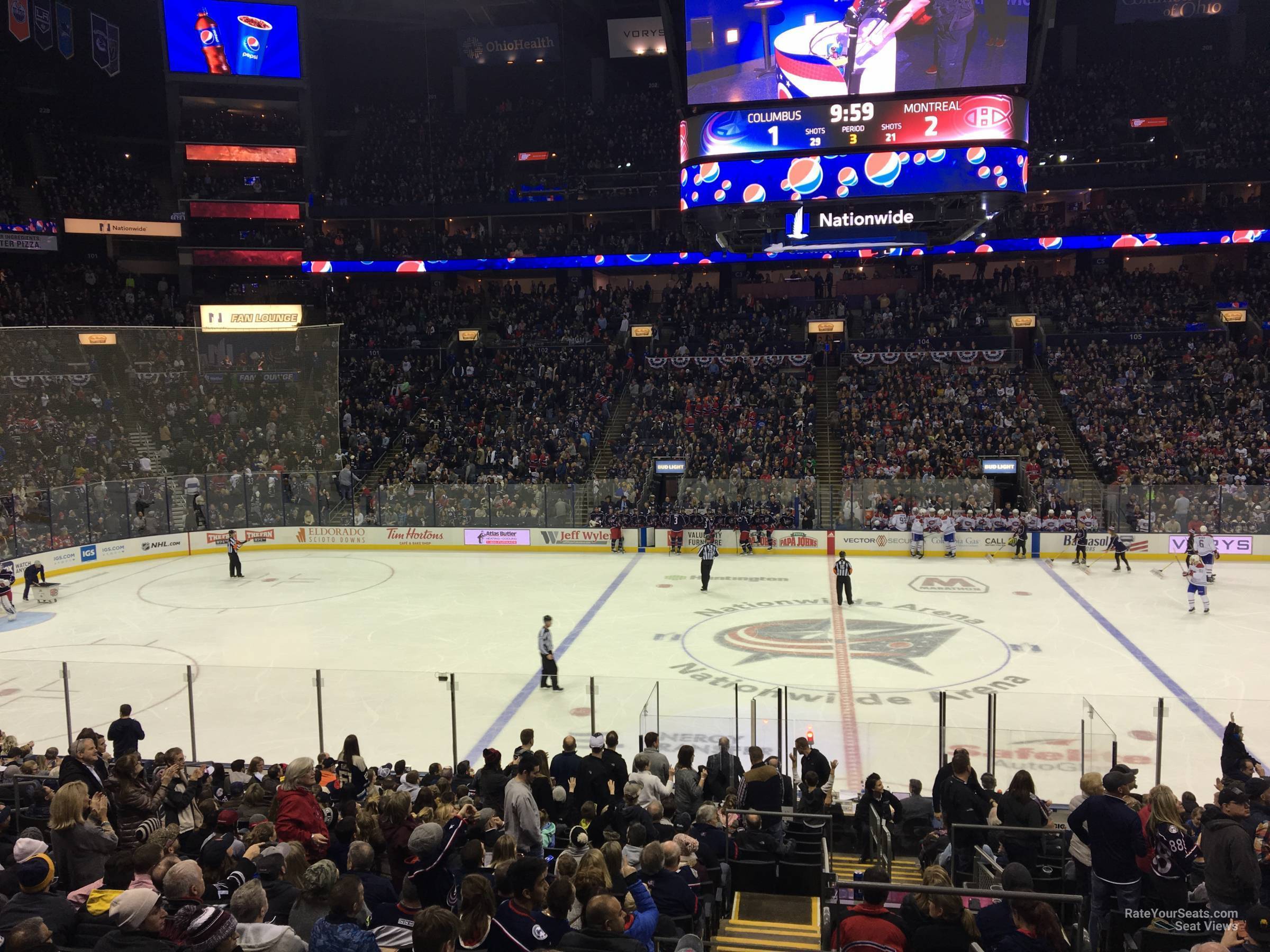 section 115, row y seat view  for hockey - nationwide arena