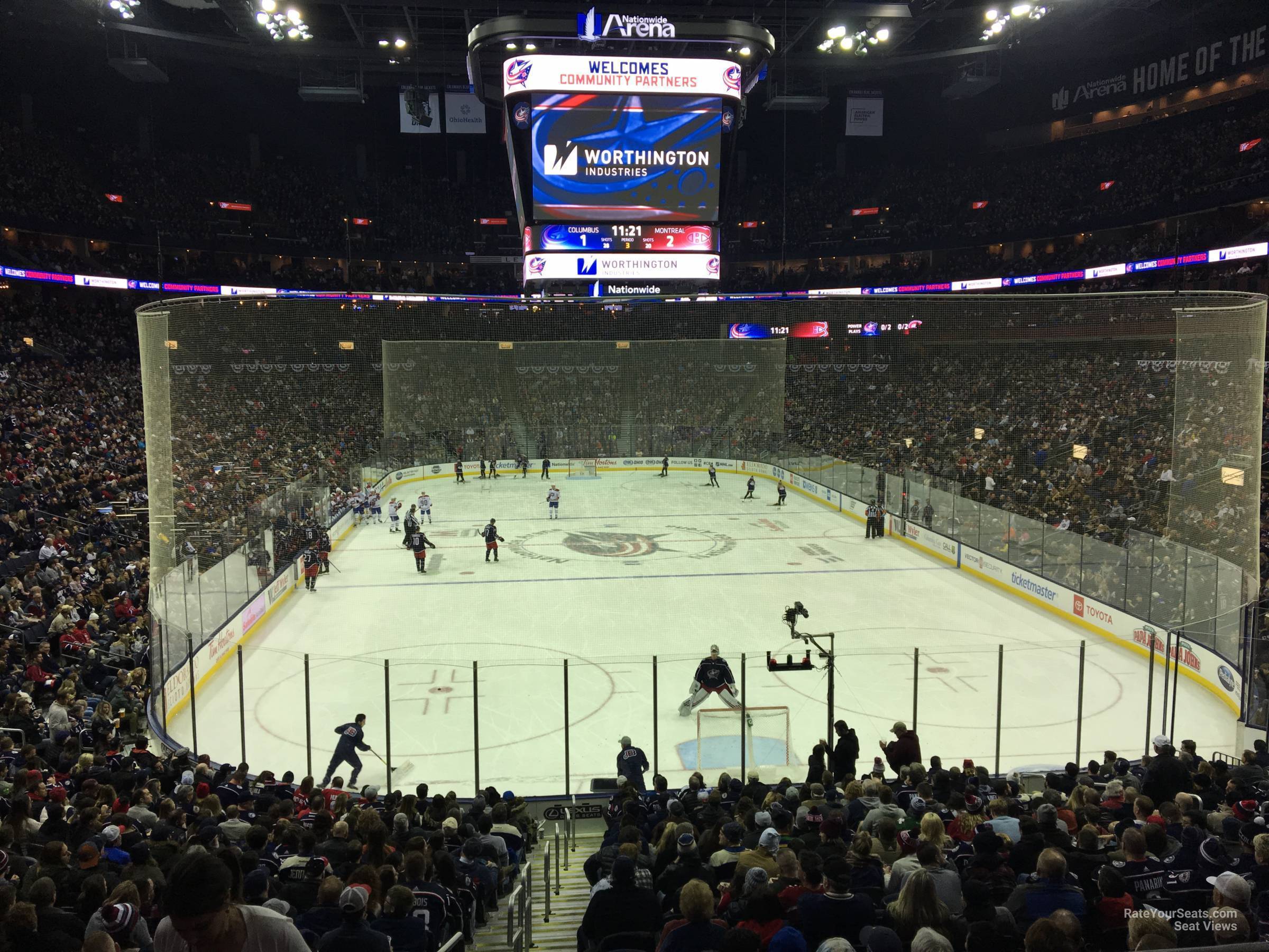 section 120, row y seat view  for hockey - nationwide arena