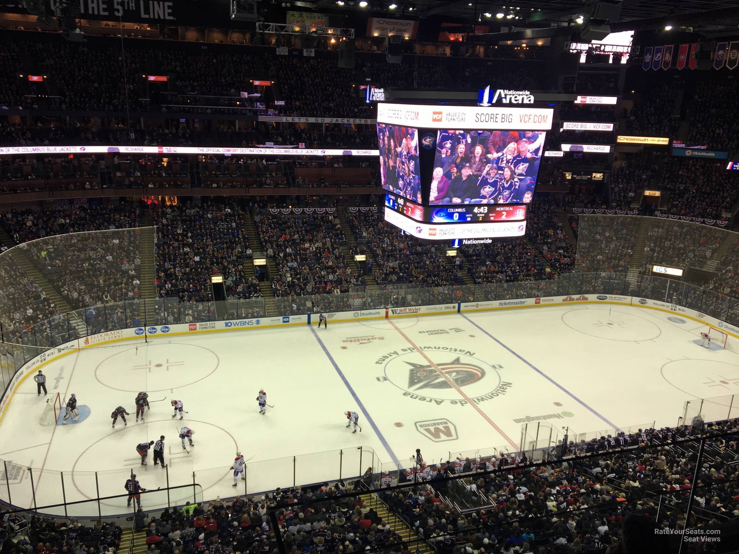 section 204, row c seat view  for hockey - nationwide arena