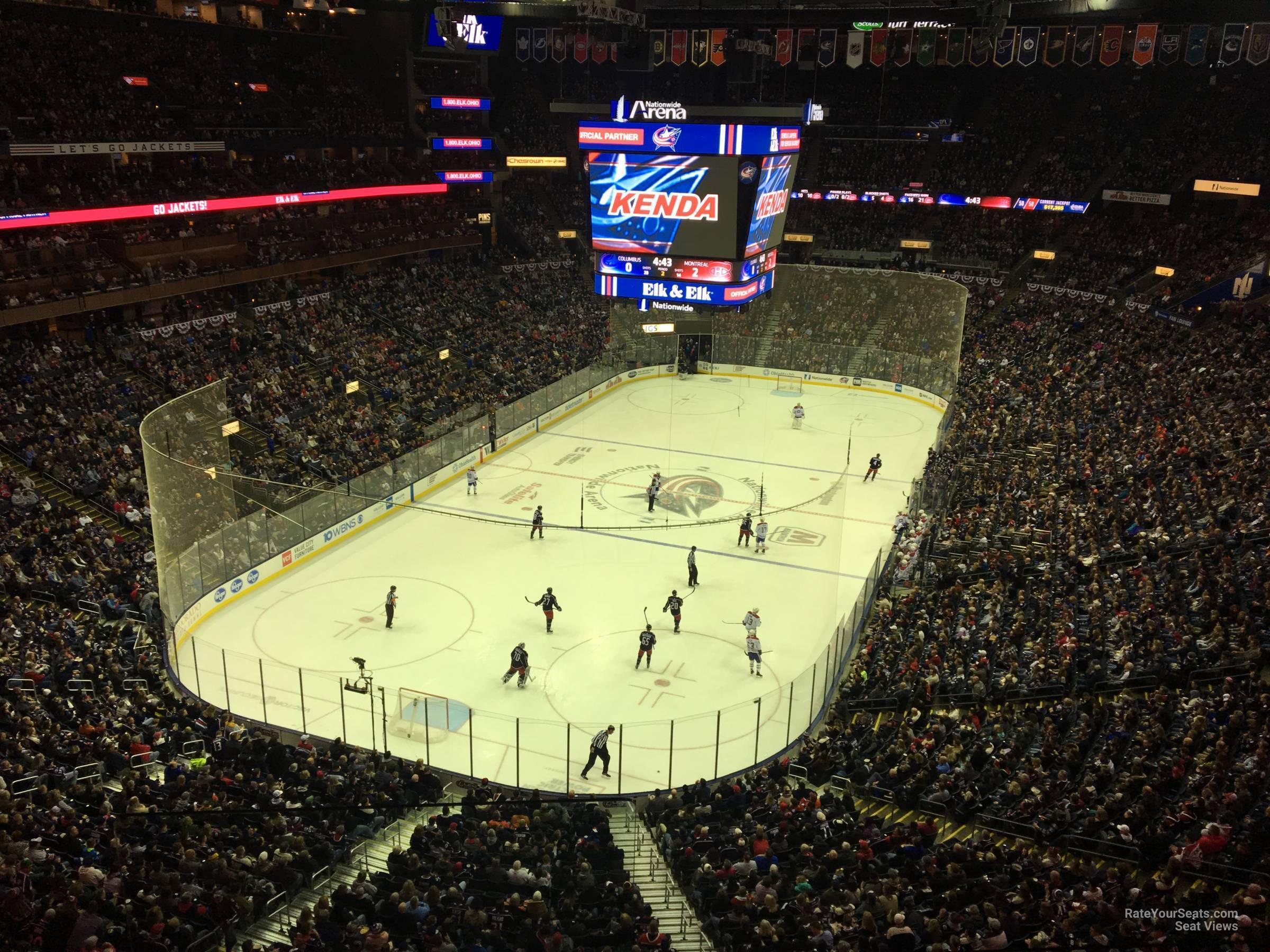 section 208, row c seat view  for hockey - nationwide arena