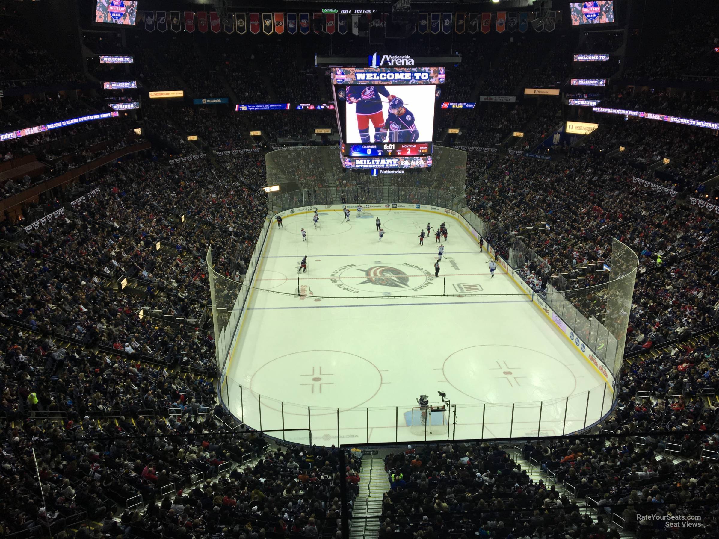 section 210, row c seat view  for hockey - nationwide arena