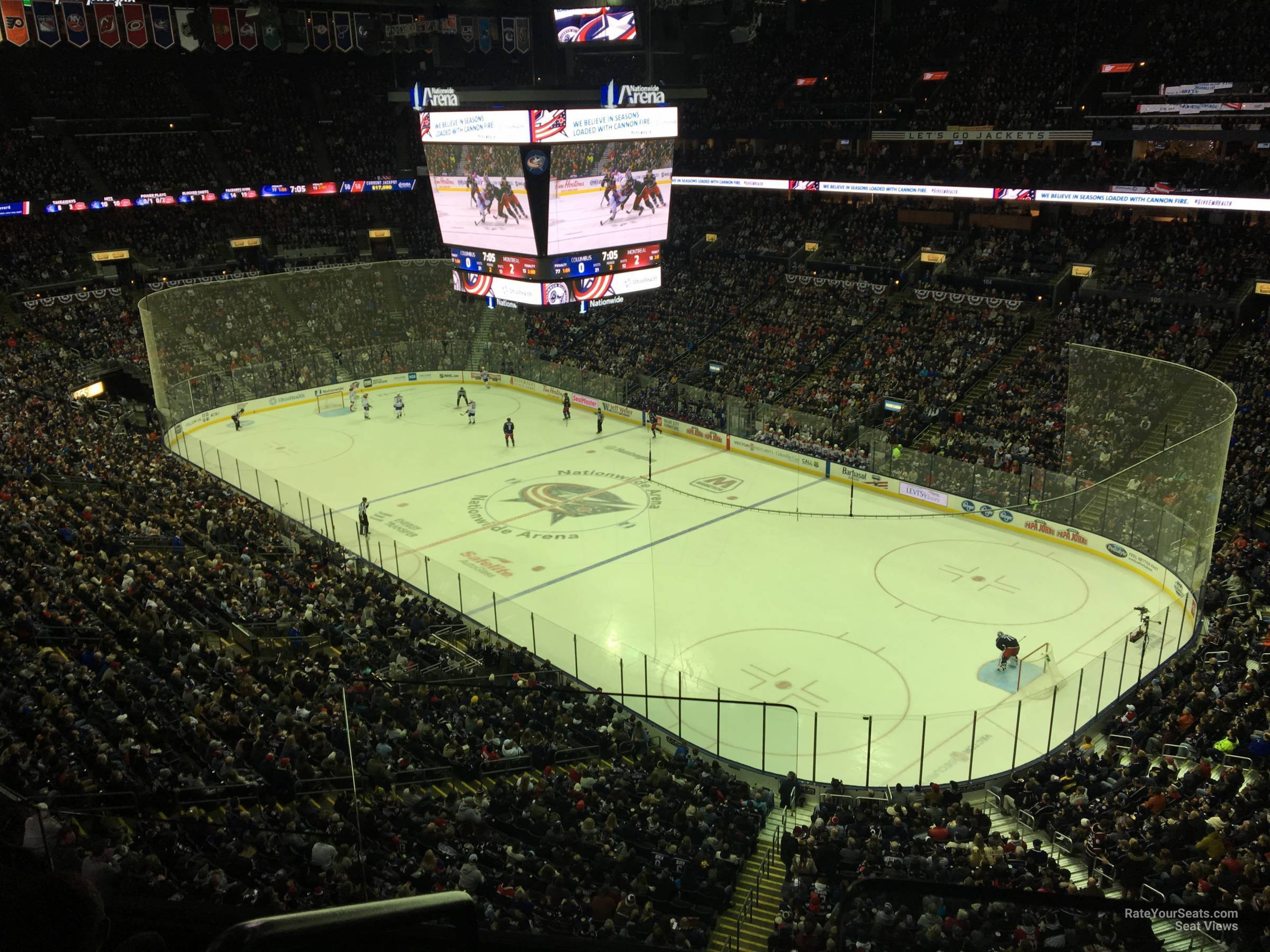 section 213, row c seat view  for hockey - nationwide arena