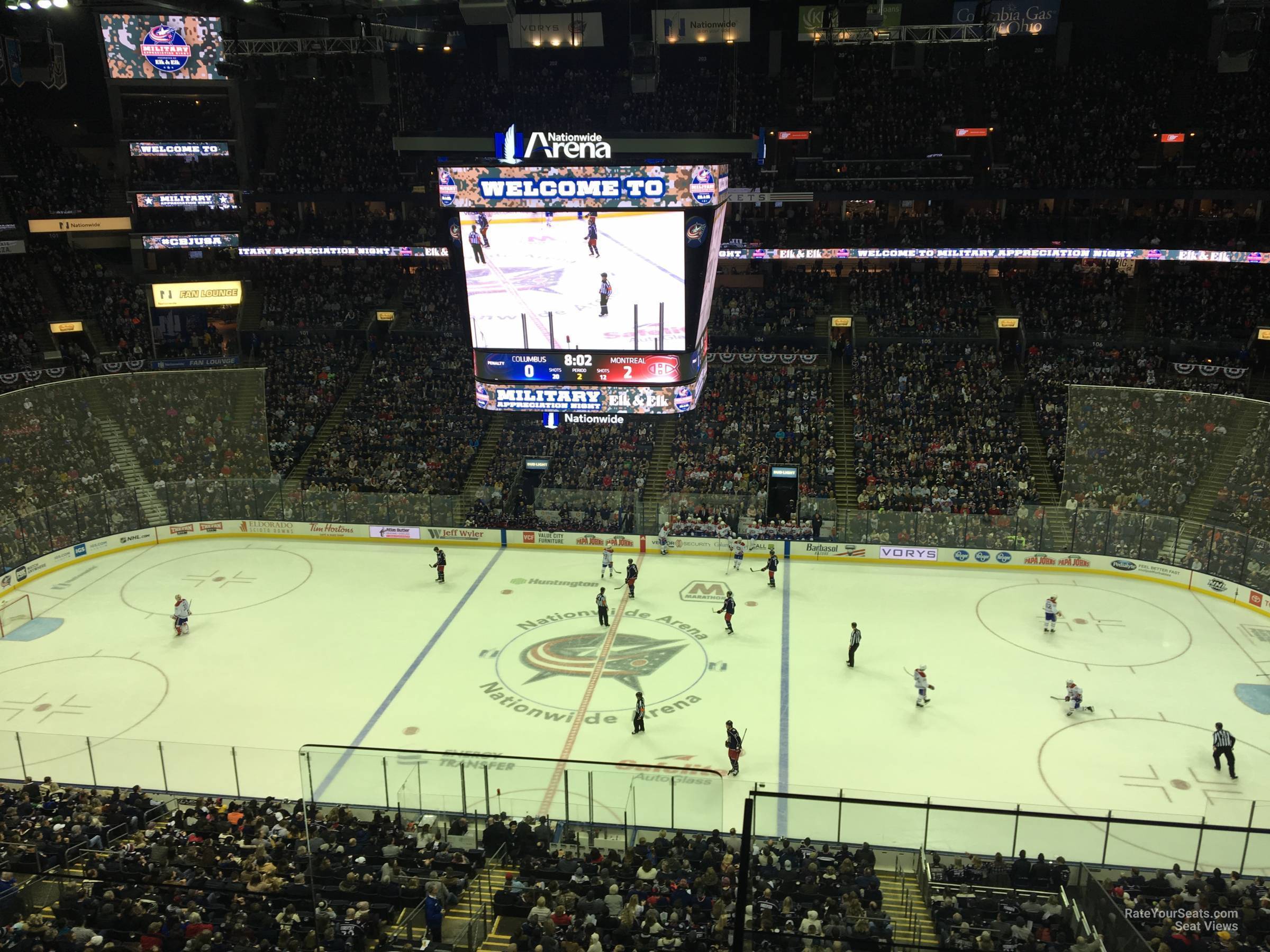 section 216, row c seat view  for hockey - nationwide arena
