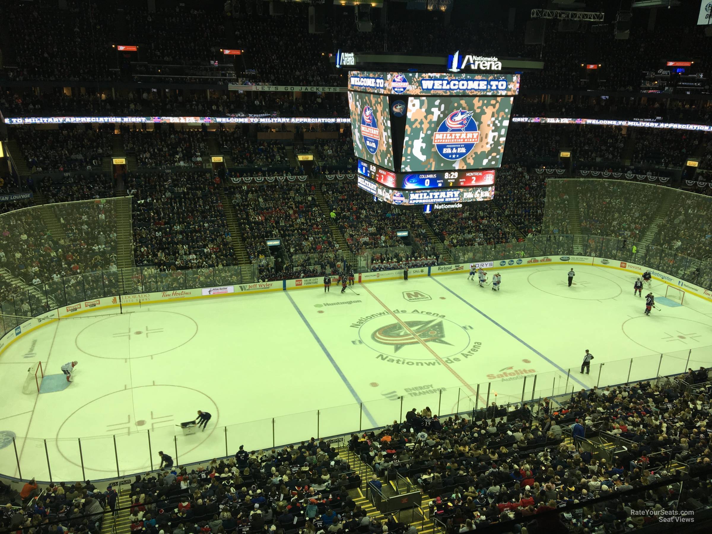 section 218, row c seat view  for hockey - nationwide arena