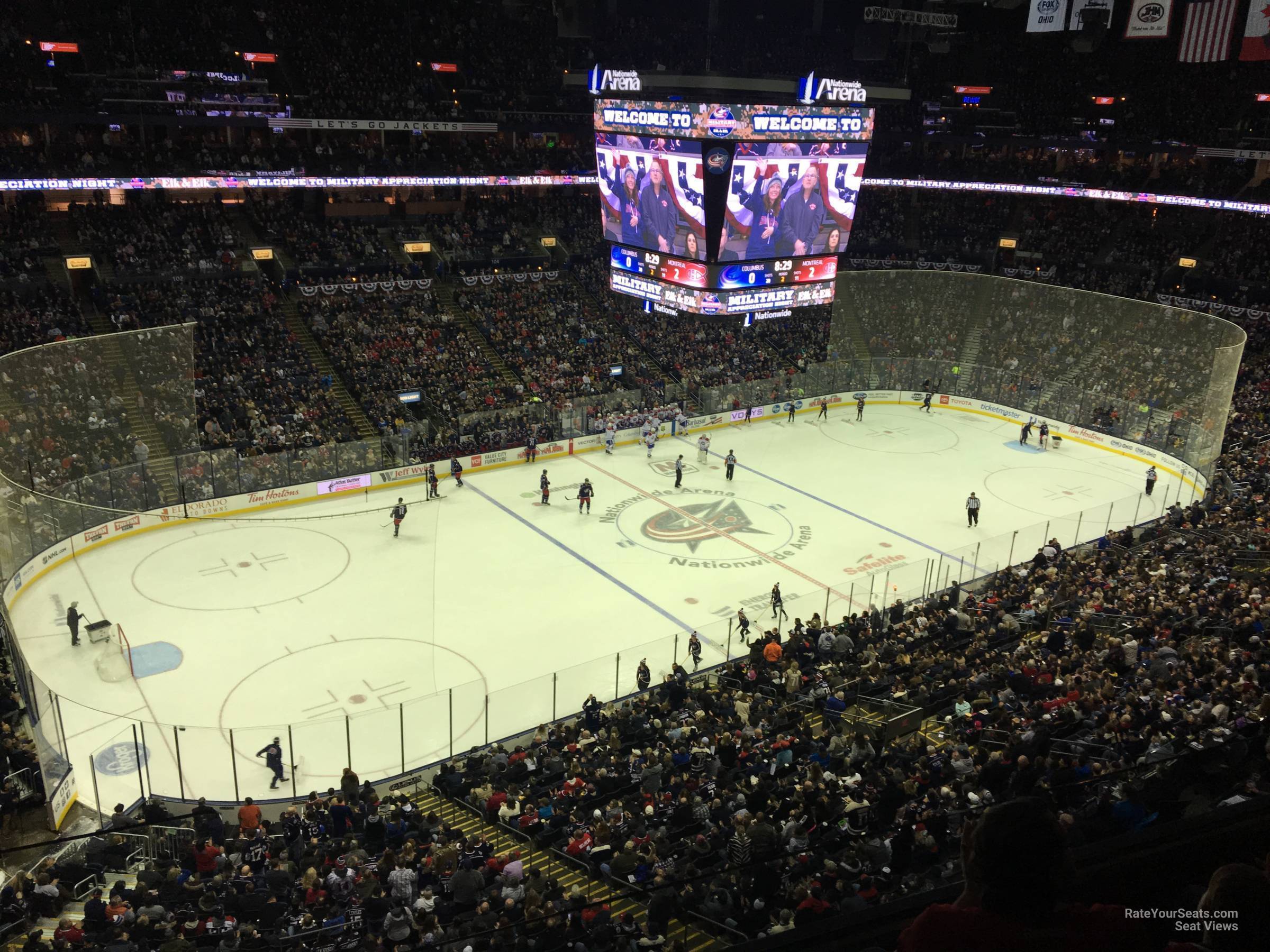 section 219, row c seat view  for hockey - nationwide arena