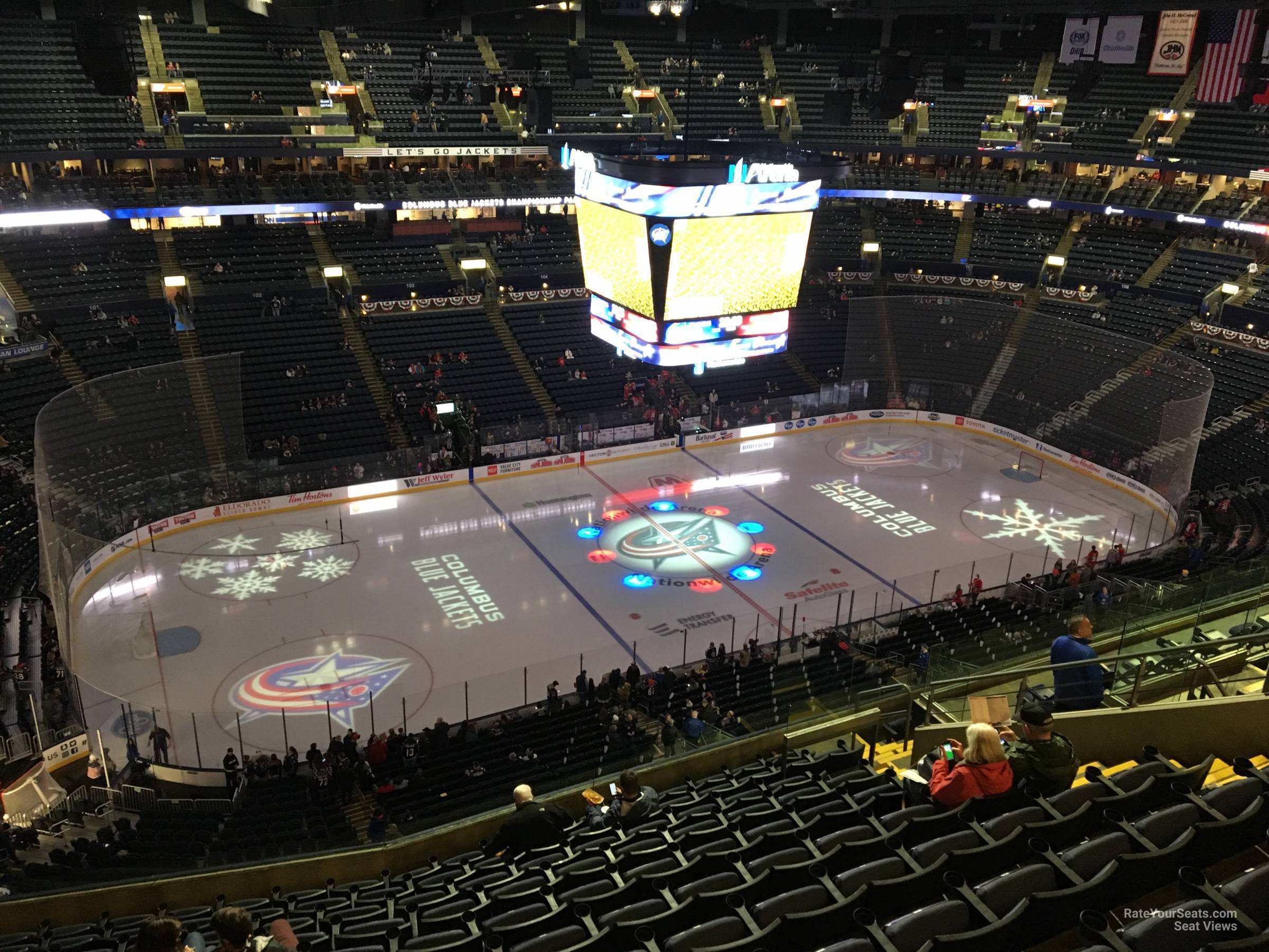 section 219, row m seat view  for hockey - nationwide arena