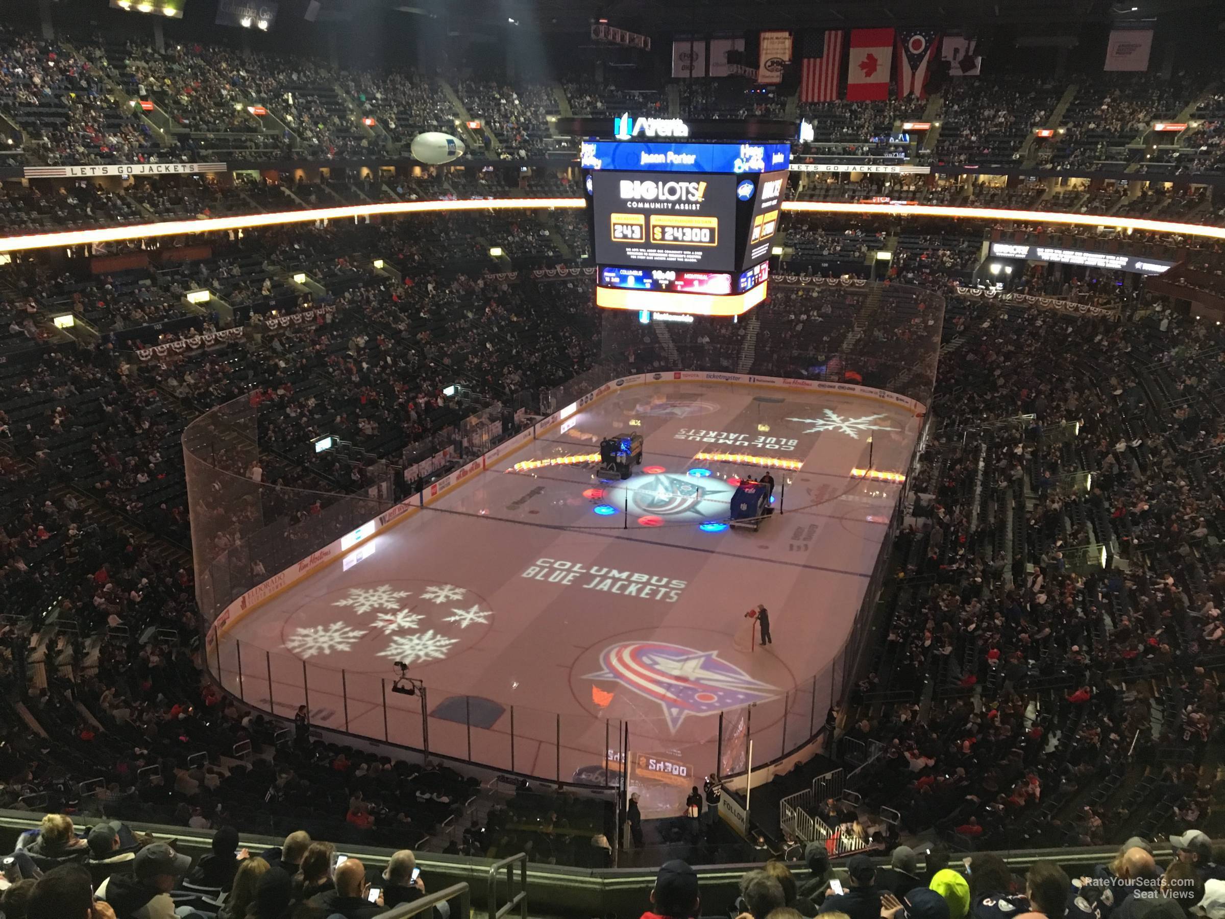 section 222, row g seat view for hockey - nationwide arena