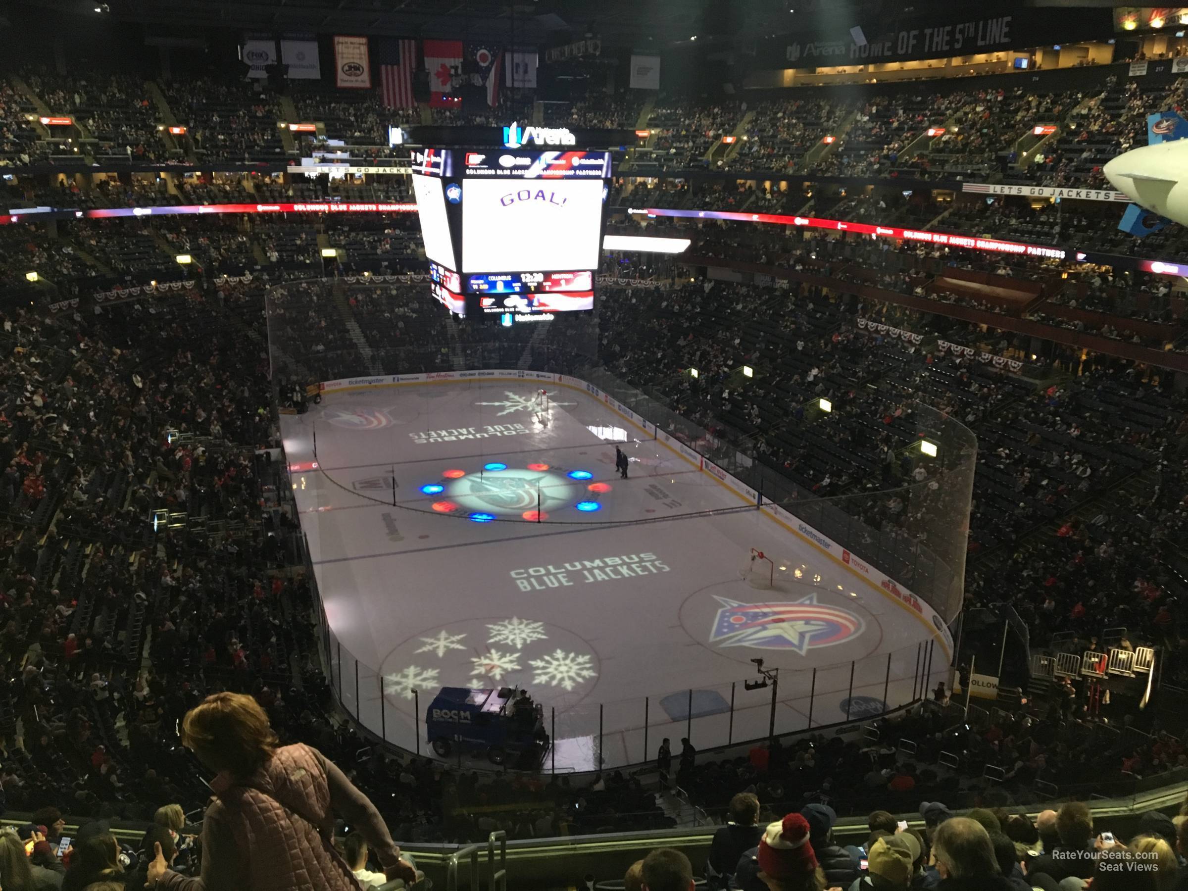 section 225, row g seat view  for hockey - nationwide arena