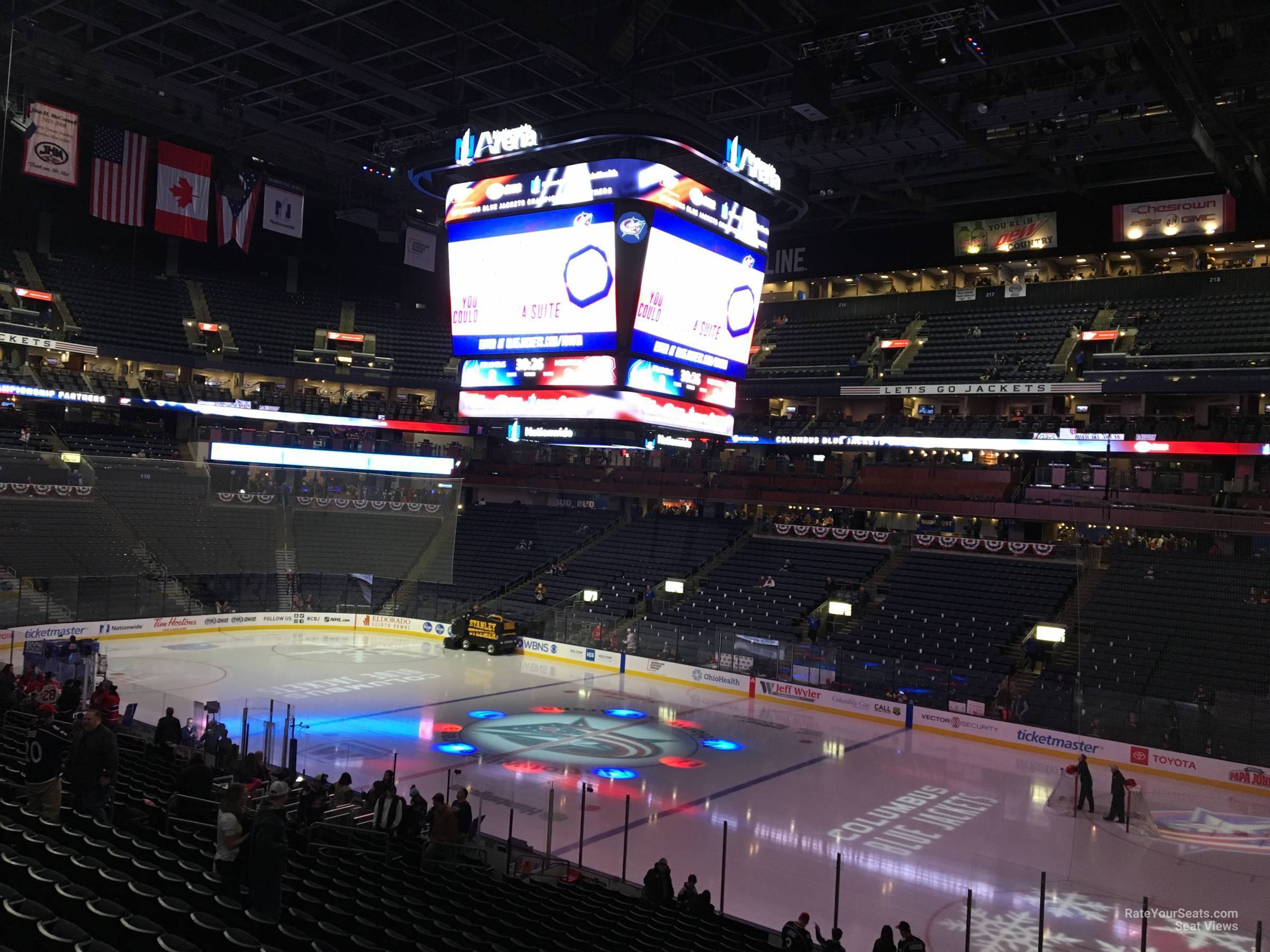 club 1, row a seat view  for hockey - nationwide arena