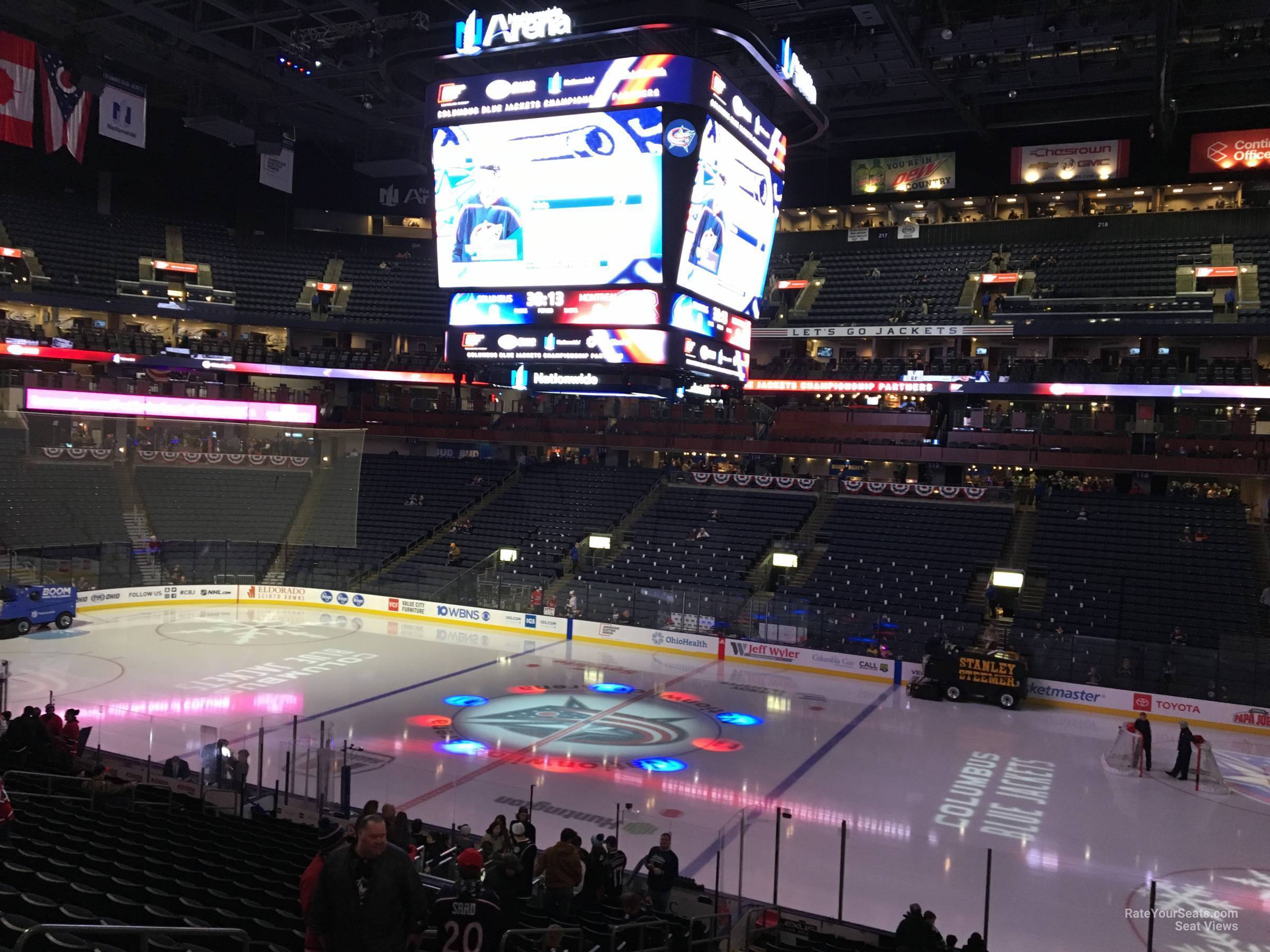 club 2, row a seat view  for hockey - nationwide arena