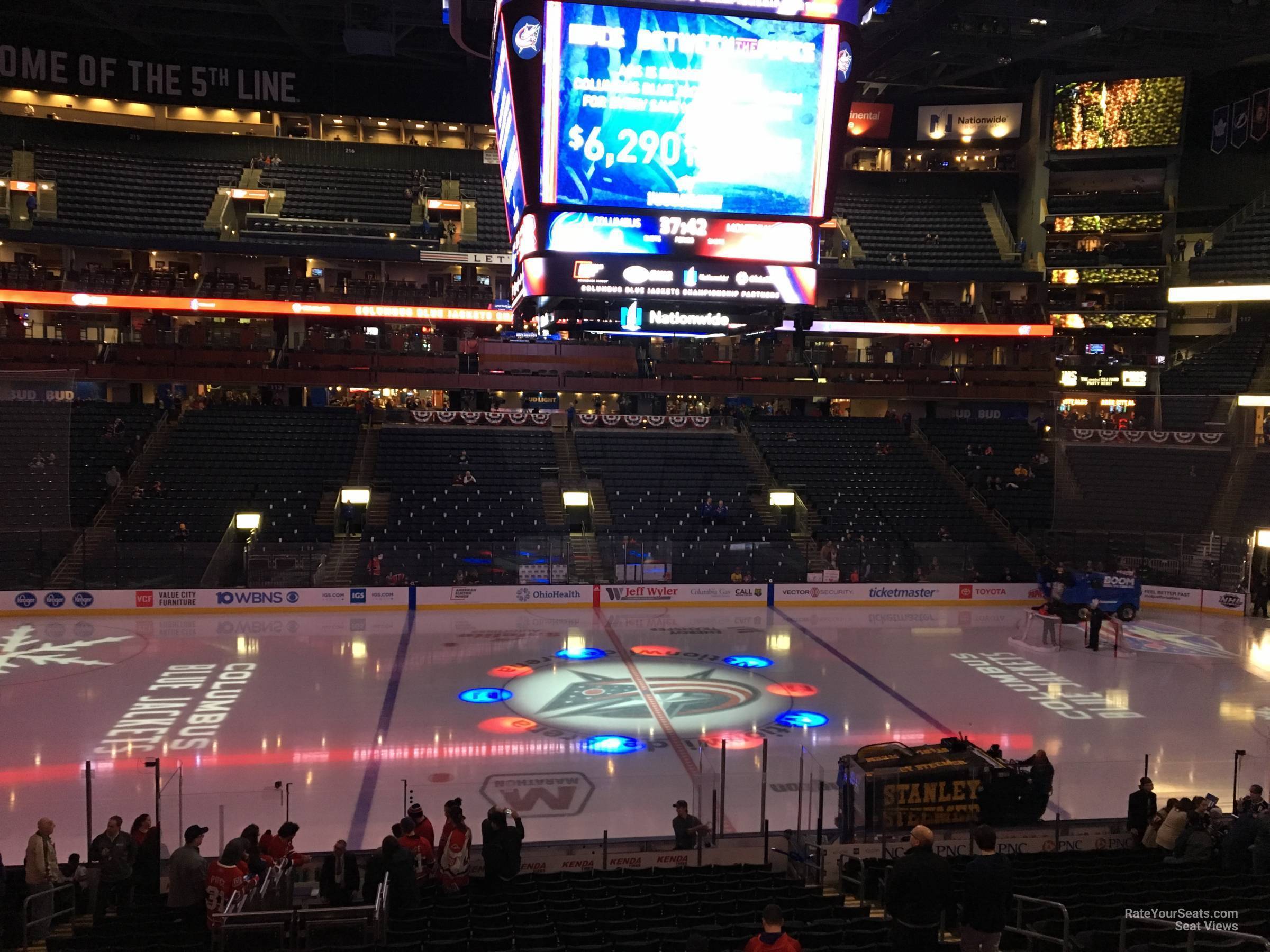 club 4, row a seat view  for hockey - nationwide arena