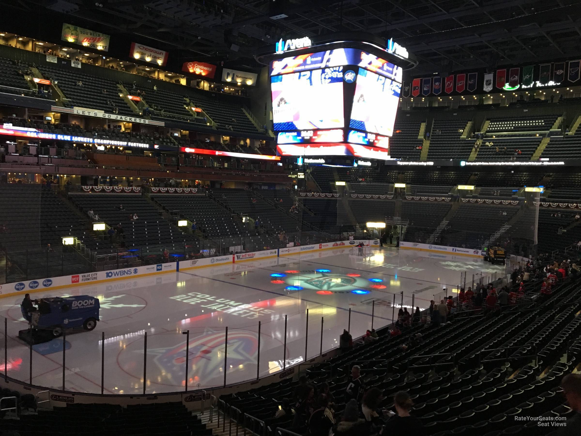 club 8, row a seat view  for hockey - nationwide arena