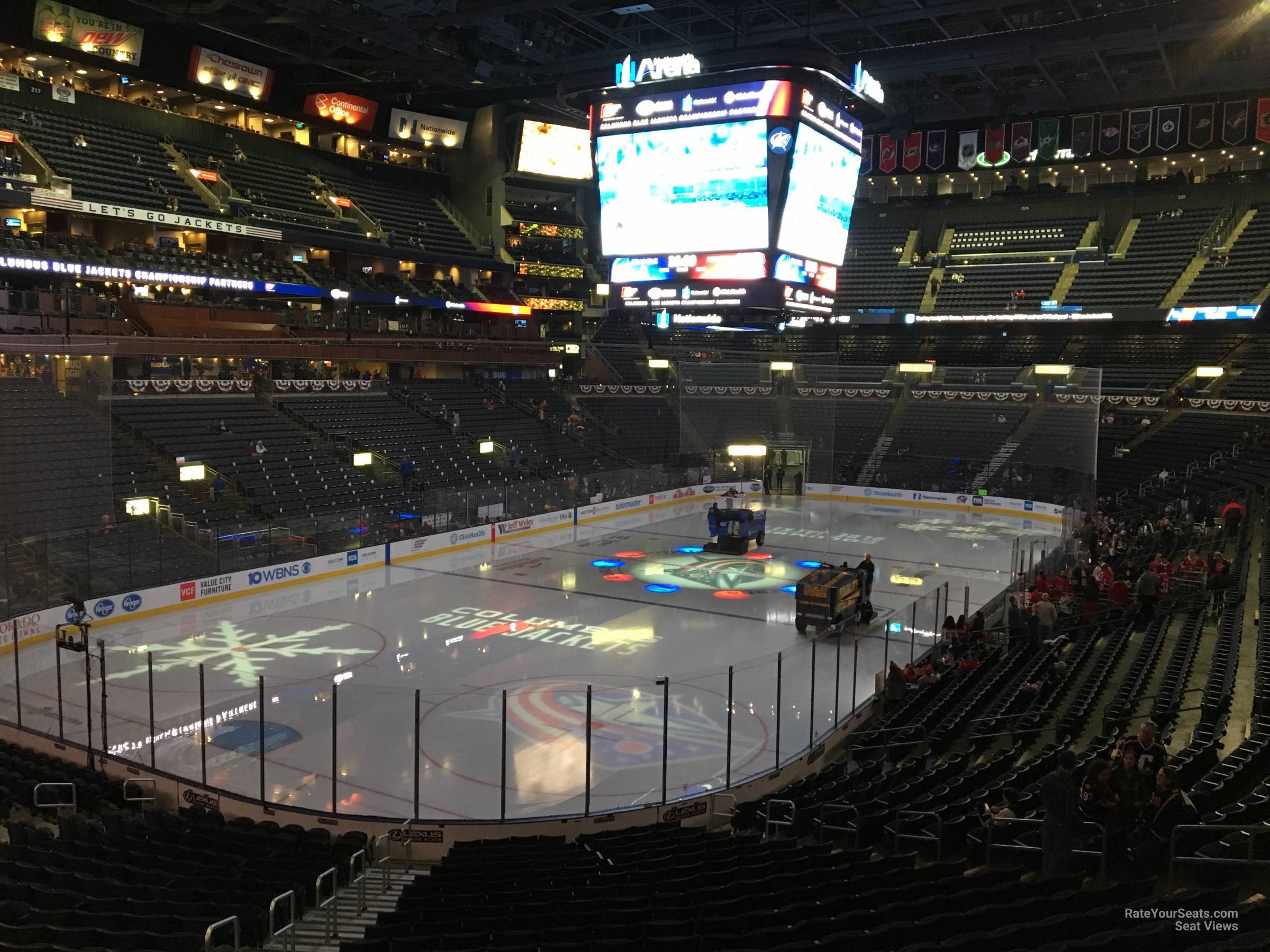 club 9, row a seat view  for hockey - nationwide arena