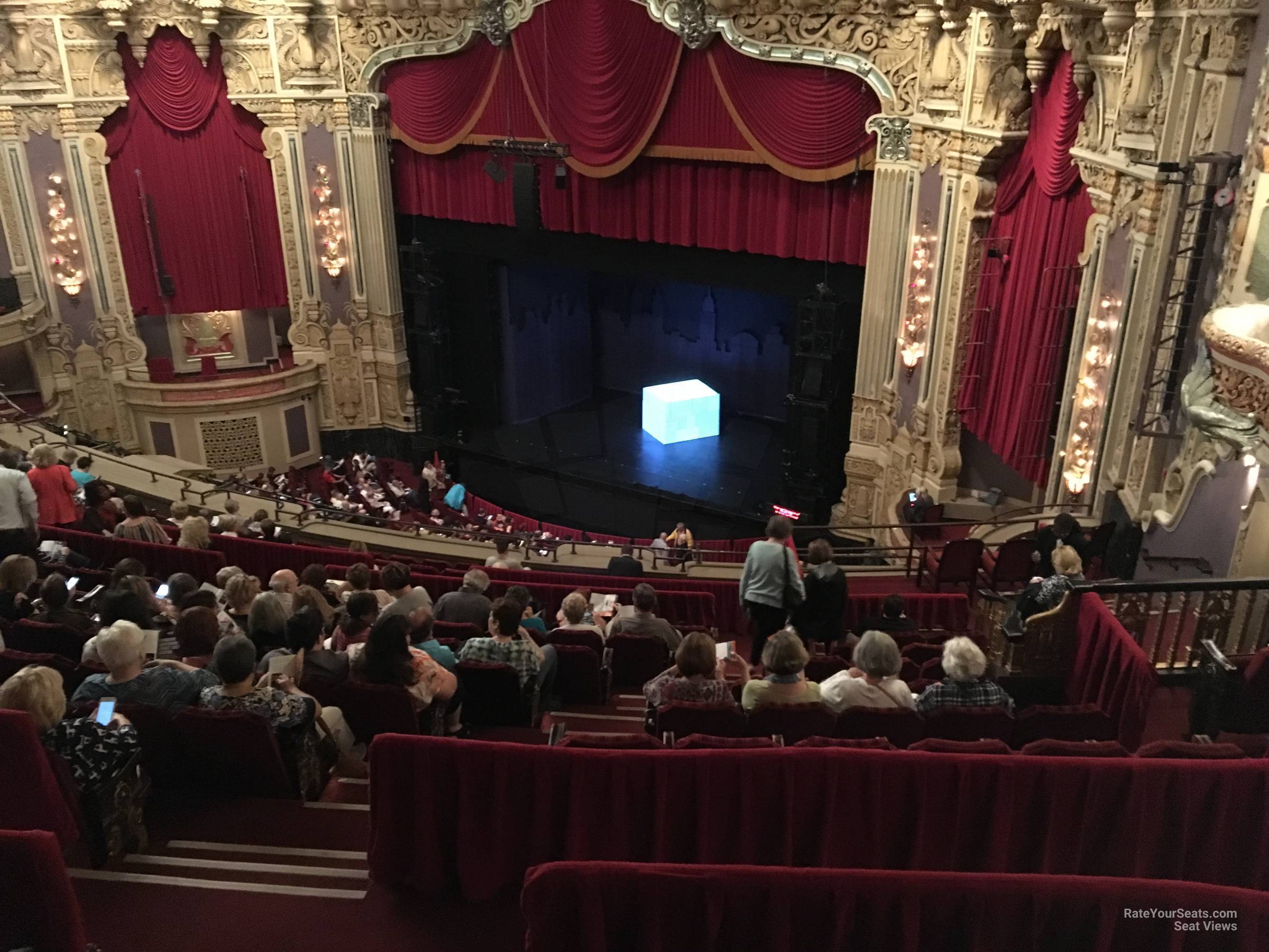 balcony far right, row p seat view  - nederlander theatre chicago