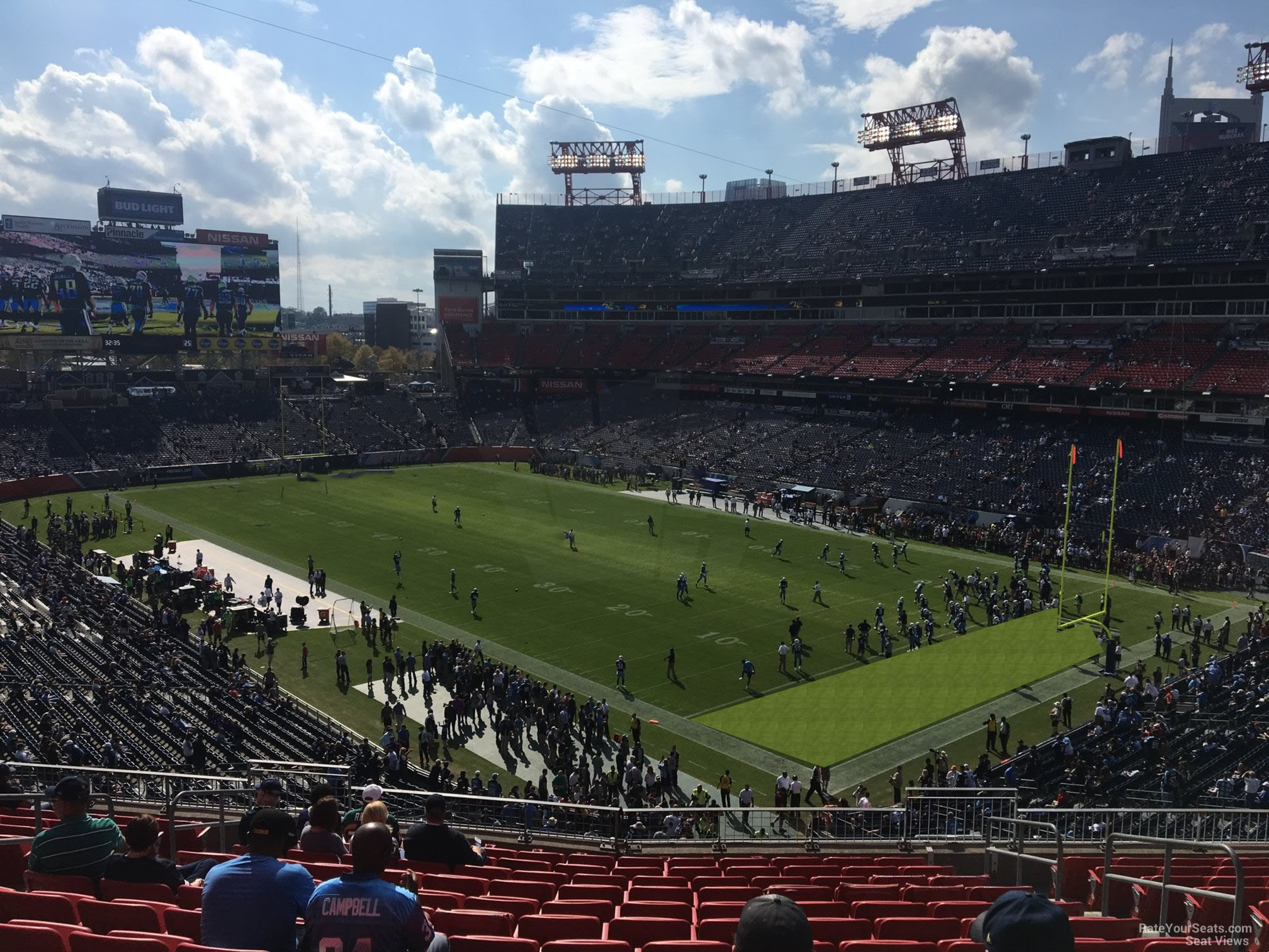 section 204, row l seat view  for football - nissan stadium