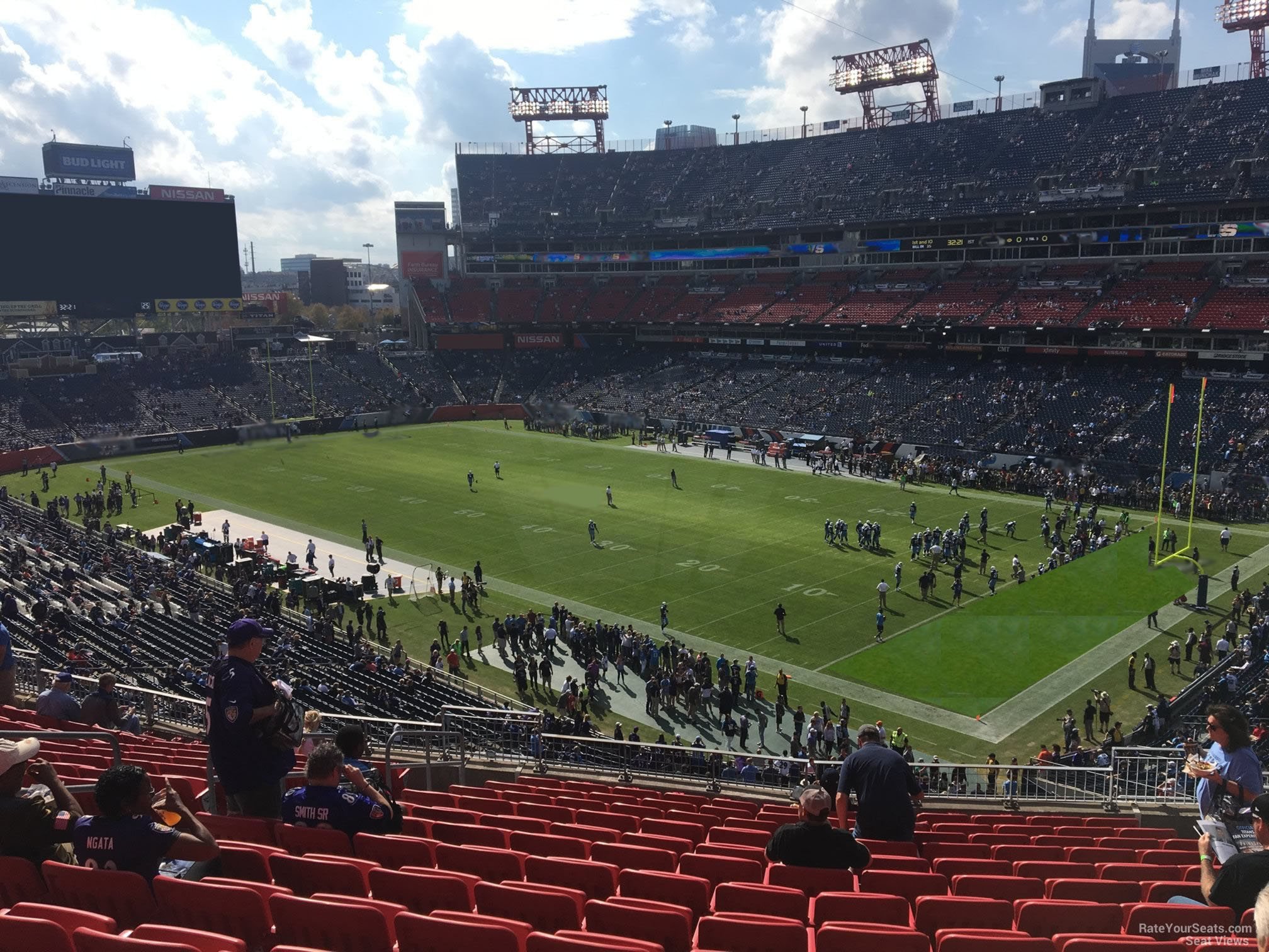 section 205, row l seat view  for football - nissan stadium
