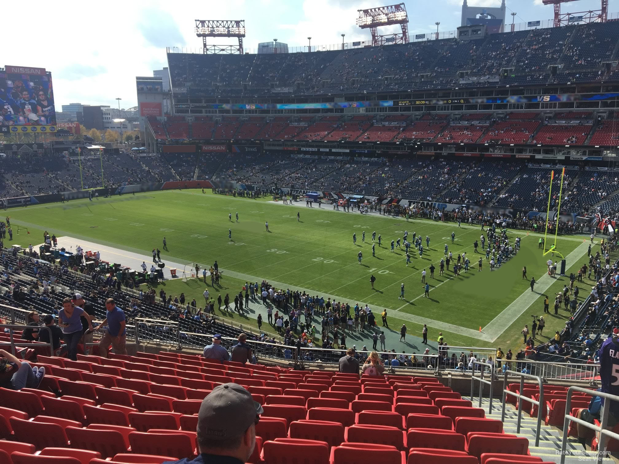 section 206, row l seat view  for football - nissan stadium