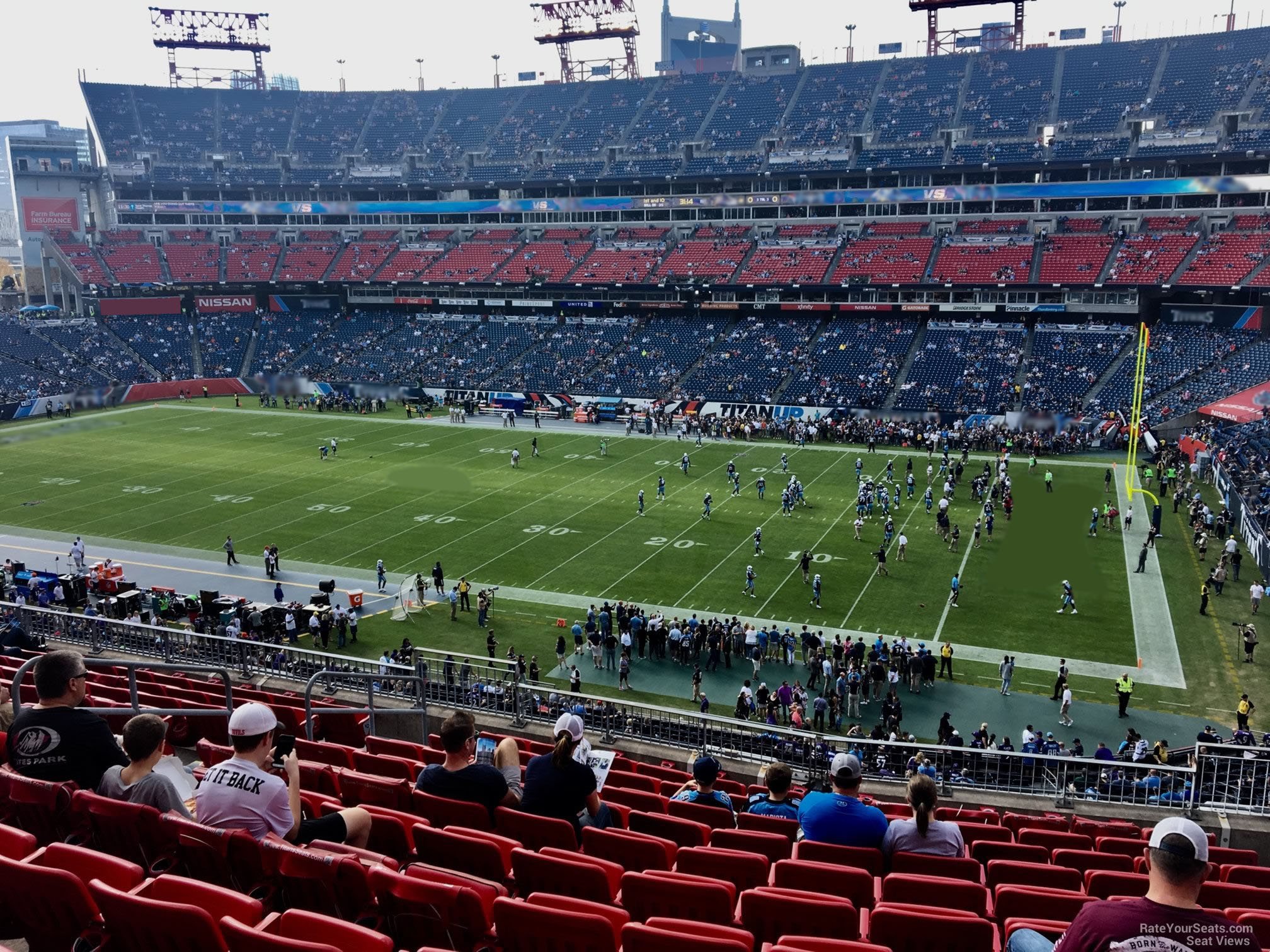 section 208, row l seat view  for football - nissan stadium