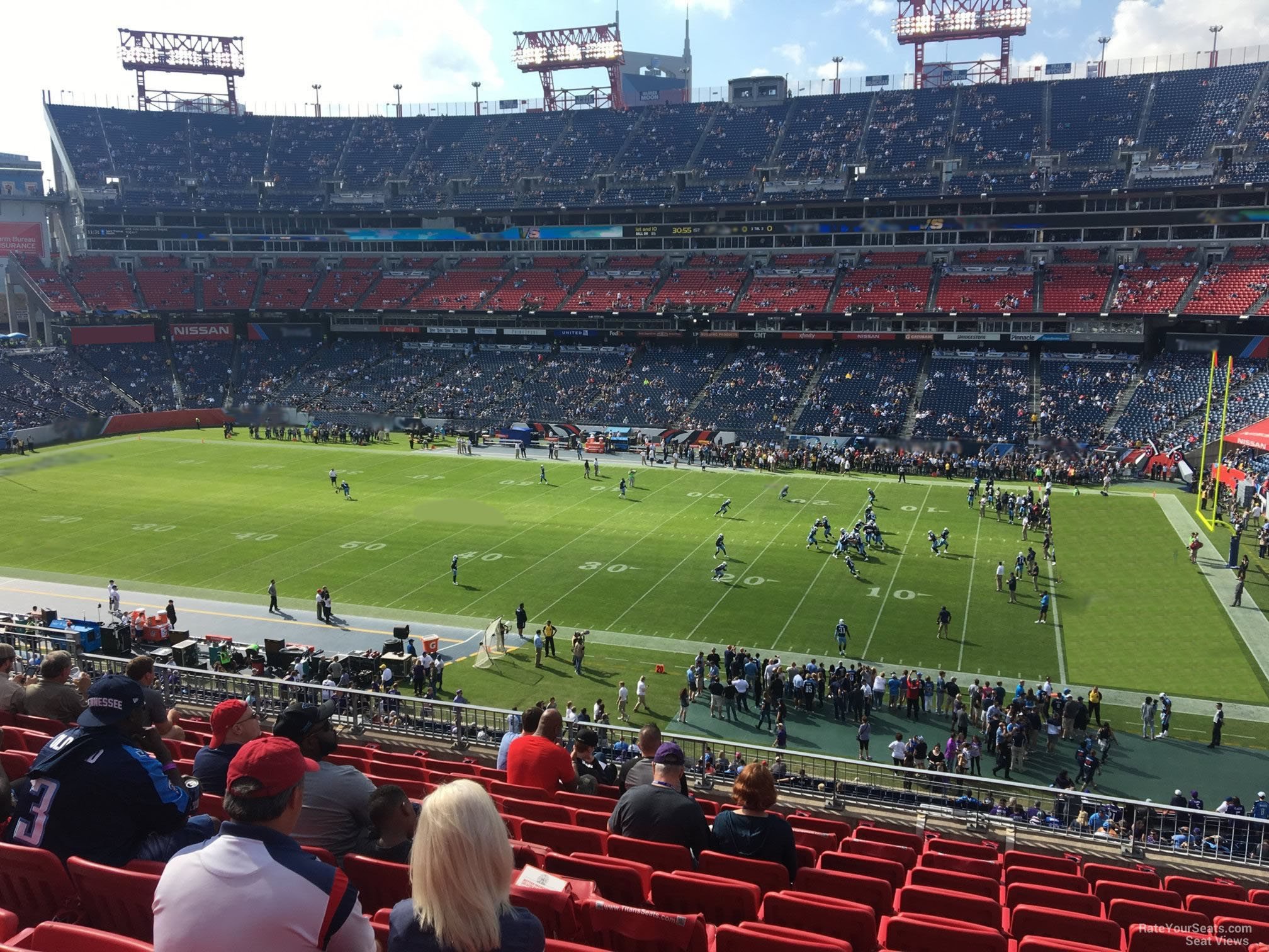 section 209, row l seat view  for football - nissan stadium