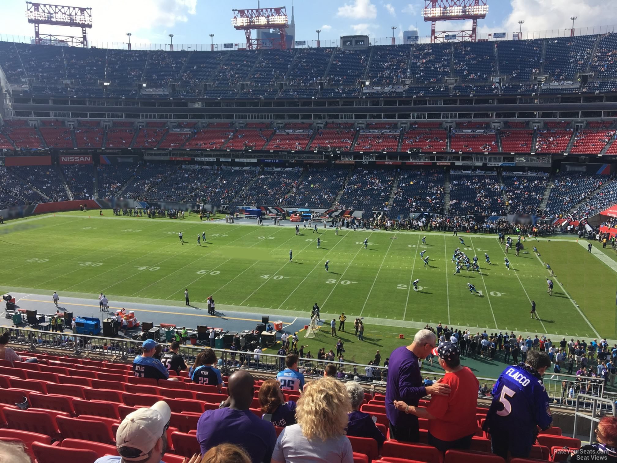 section 210, row l seat view  for football - nissan stadium
