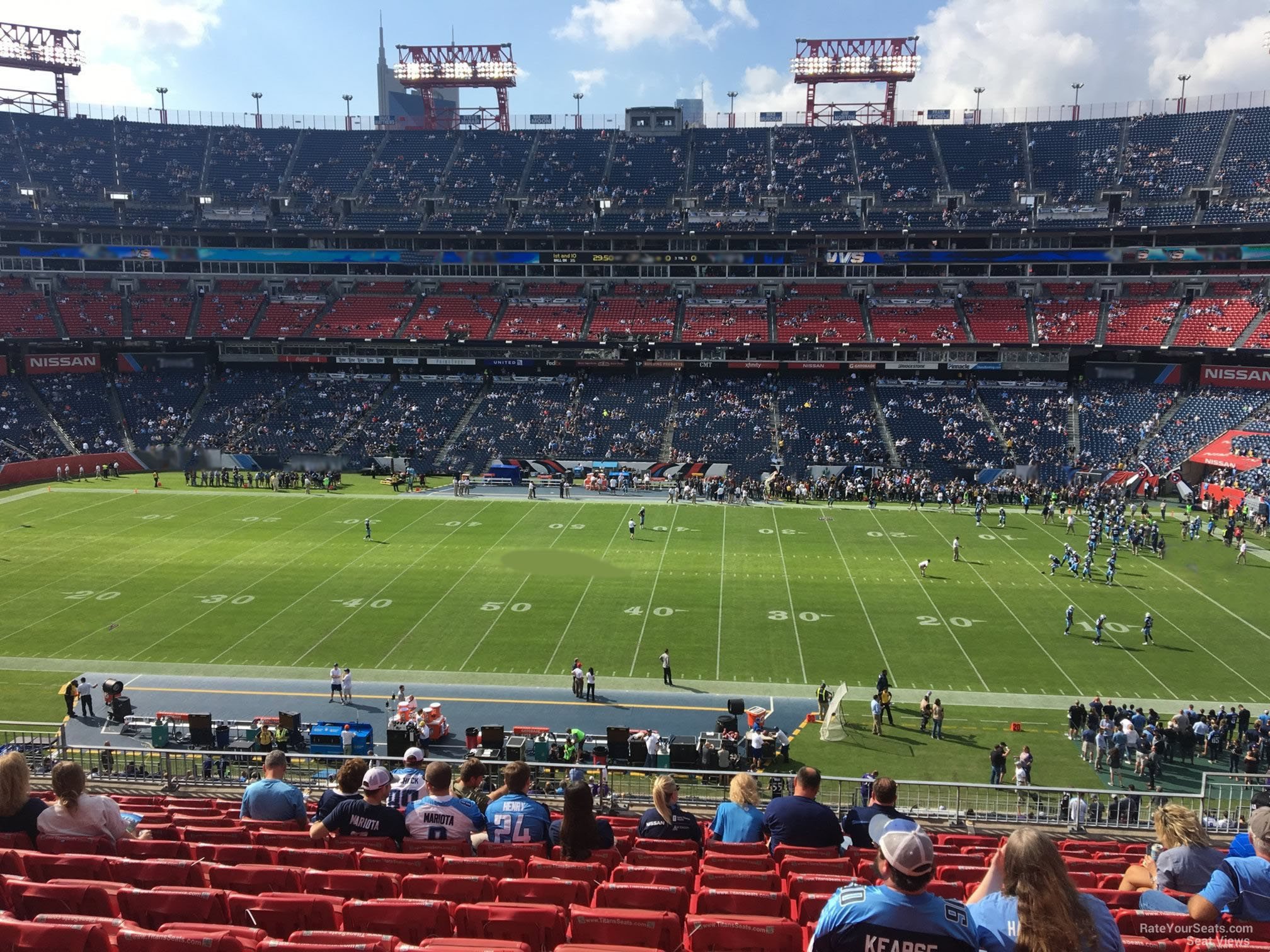 section 211, row l seat view  for football - nissan stadium