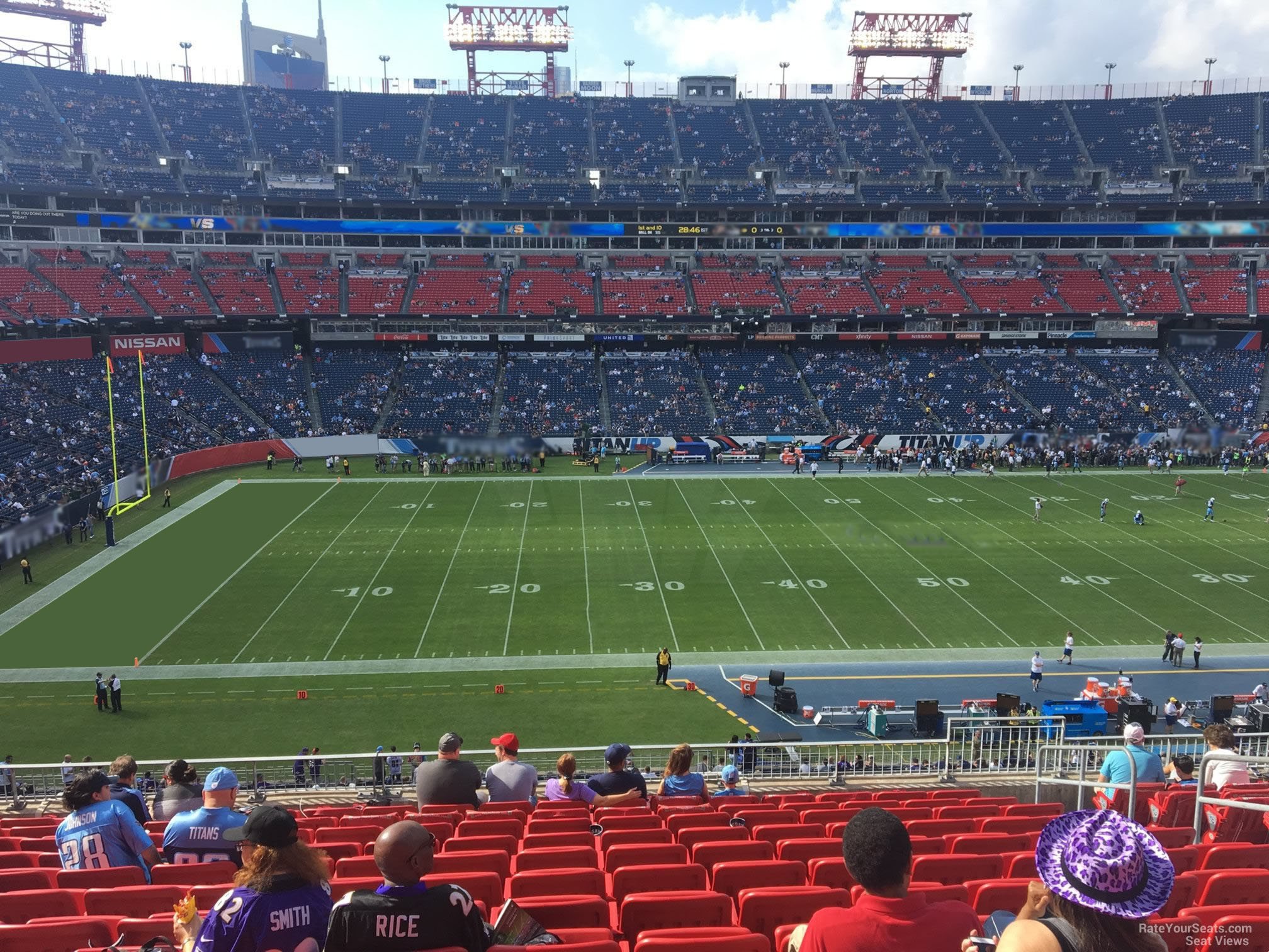 section 214, row l seat view  for football - nissan stadium