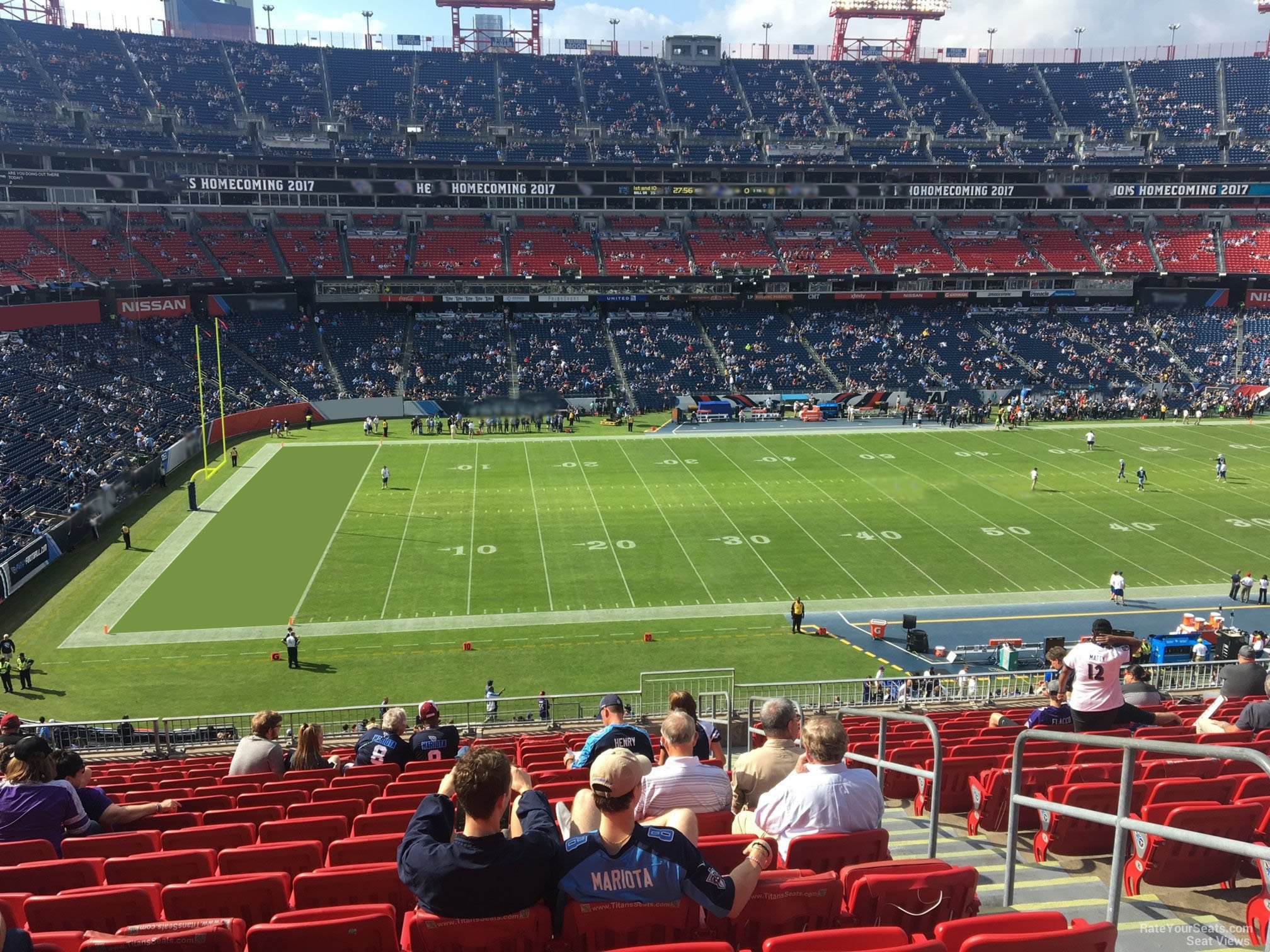 section 215, row l seat view  for football - nissan stadium