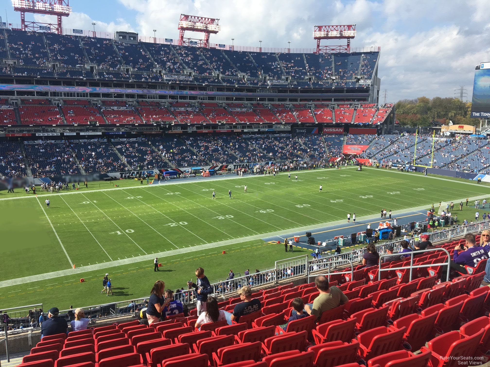 section 216, row l seat view  for football - nissan stadium