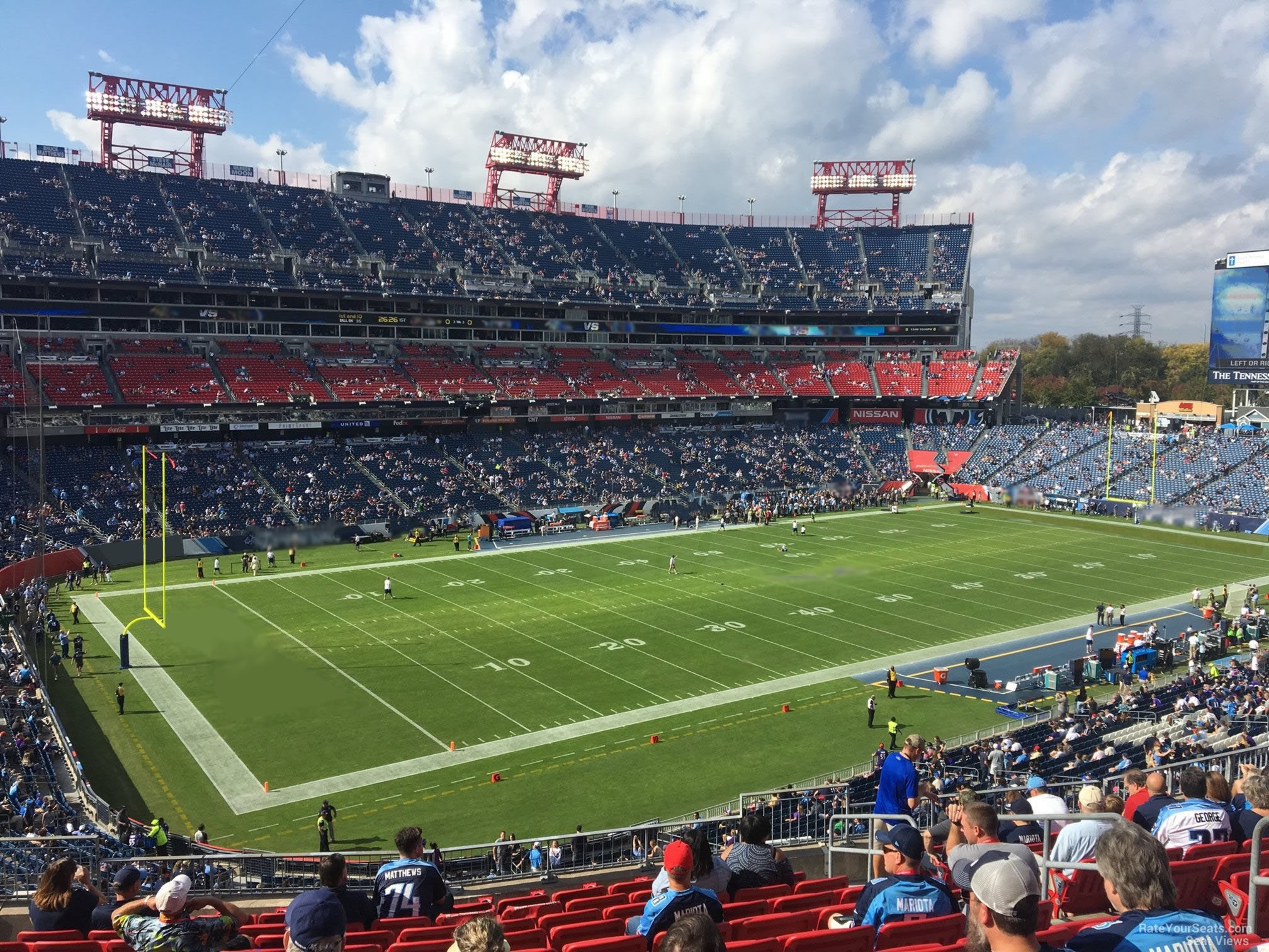 section 218, row l seat view  for football - nissan stadium