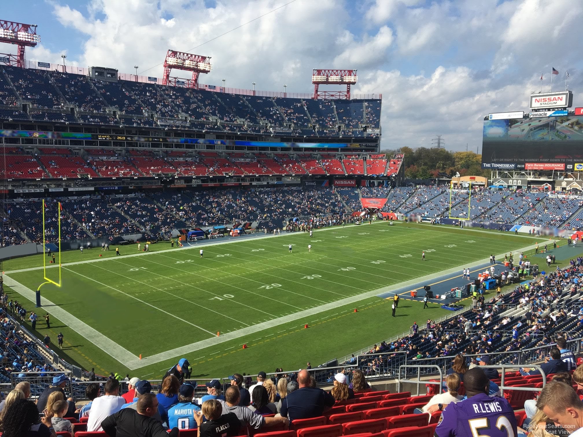 section 219, row l seat view  for football - nissan stadium