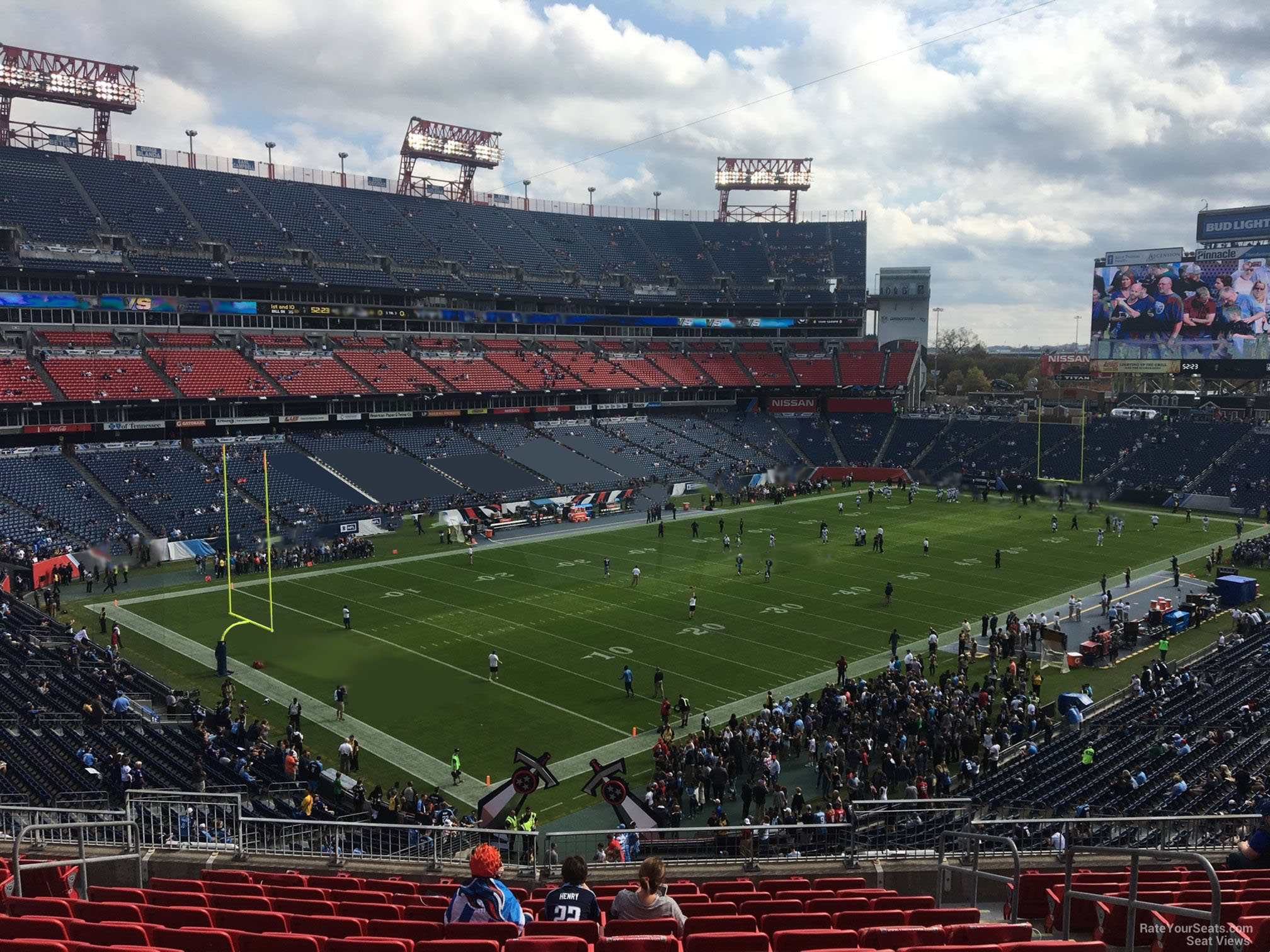 section 227, row l seat view  for football - nissan stadium